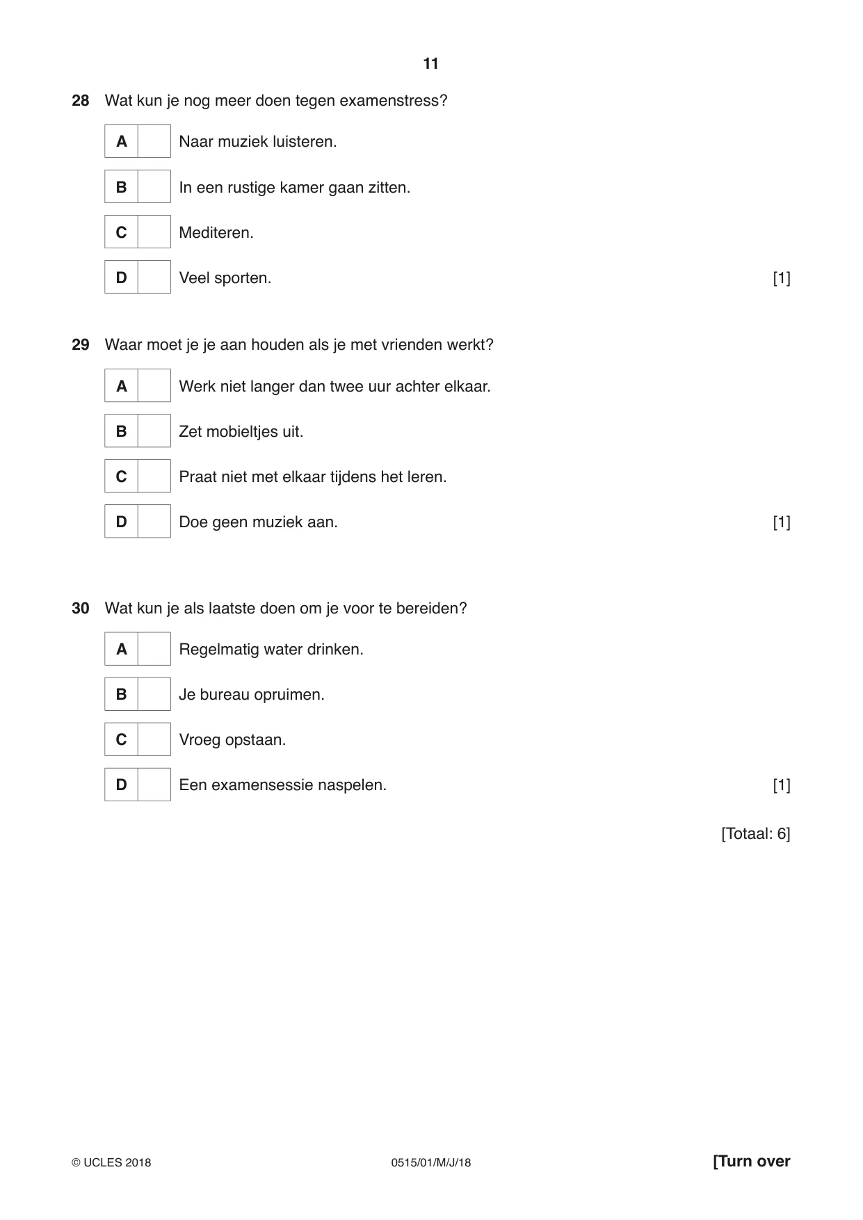Cambridge IGCSE Dutch - Foreign Language 0515 2018 May/June Paper 1 · Variant 0 question paper, page 11 of 12