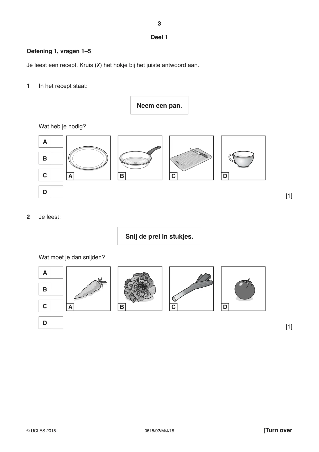 Cambridge IGCSE Dutch - Foreign Language 0515 2018 May/June Paper 2 · Variant 0 question paper, page 3 of 16