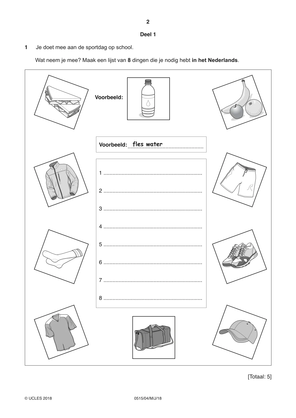 Cambridge IGCSE Dutch - Foreign Language 0515 2018 May/June Paper 4 · Variant 0 question paper, page 2 of 8