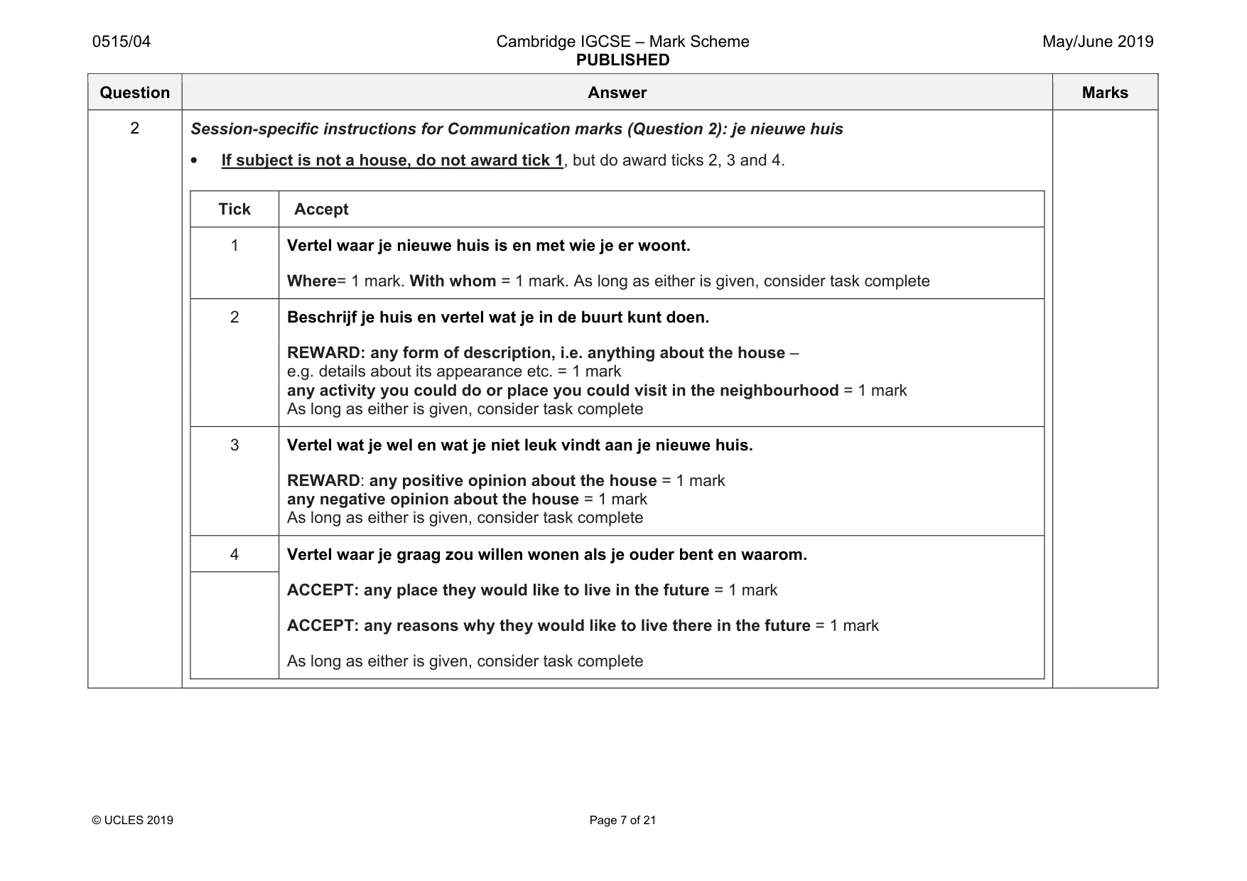 Mark scheme, page 7 of 21