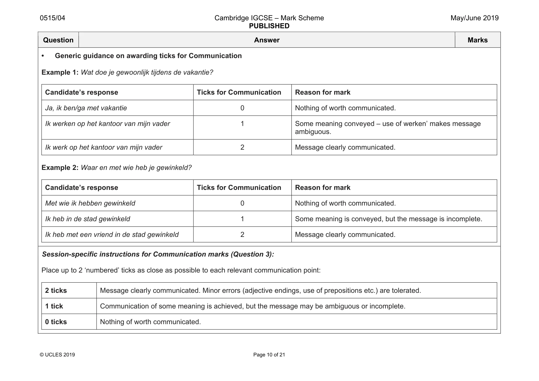 Mark scheme, page 10 of 21