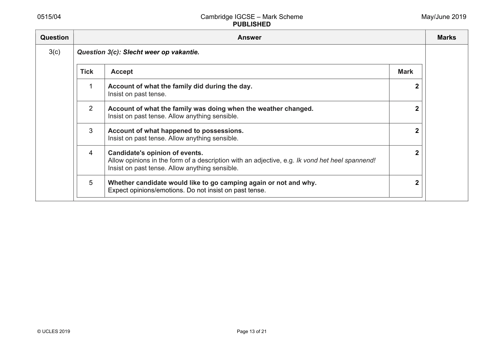 Mark scheme, page 13 of 21