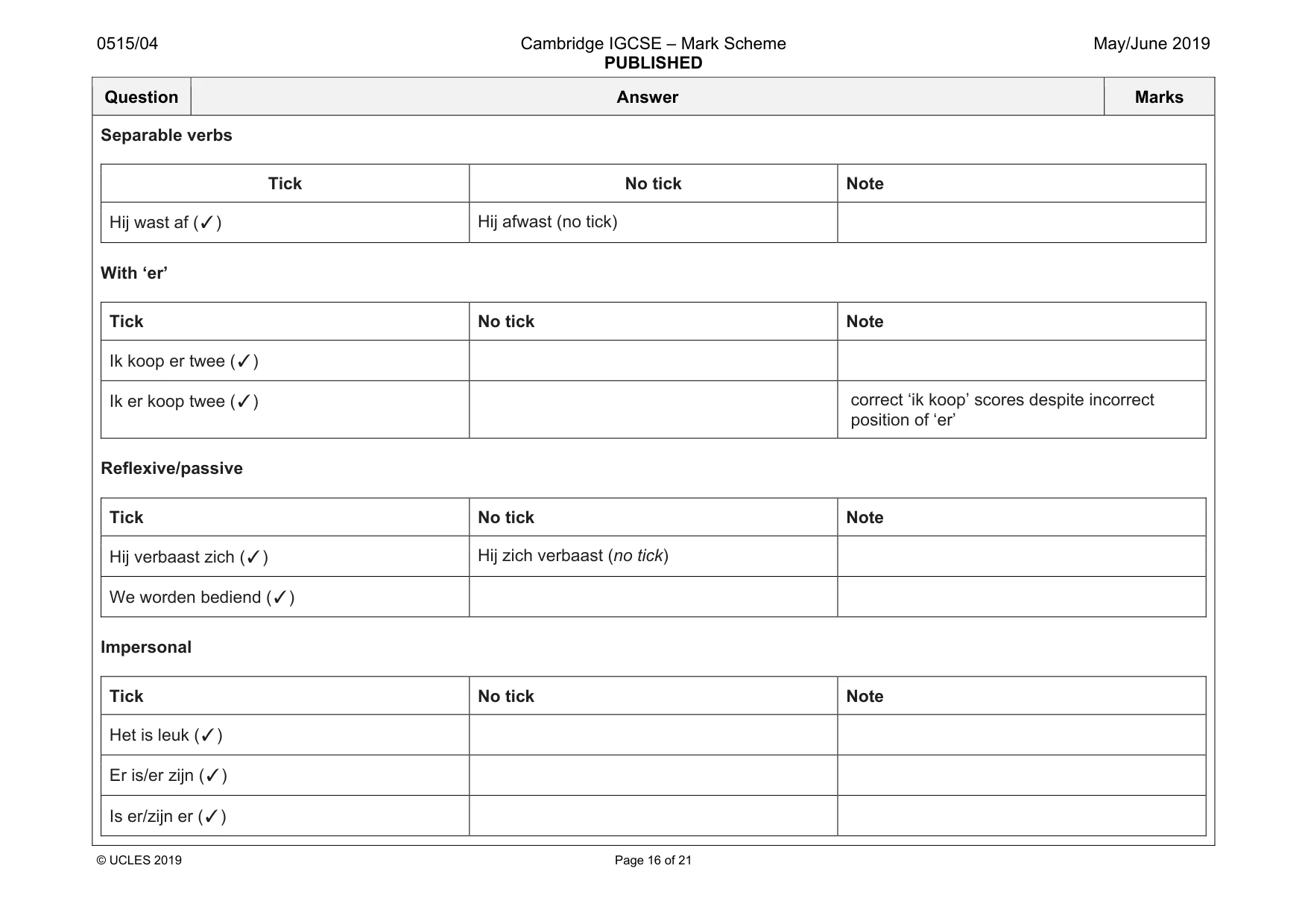 Mark scheme, page 16 of 21