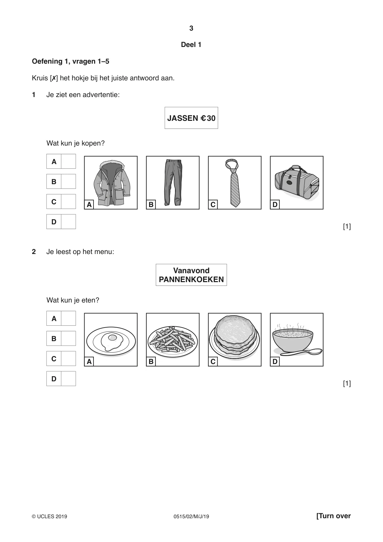 Cambridge IGCSE Dutch - Foreign Language 0515 2019 May/June Paper 2 · Variant 1 question paper, page 3 of 16