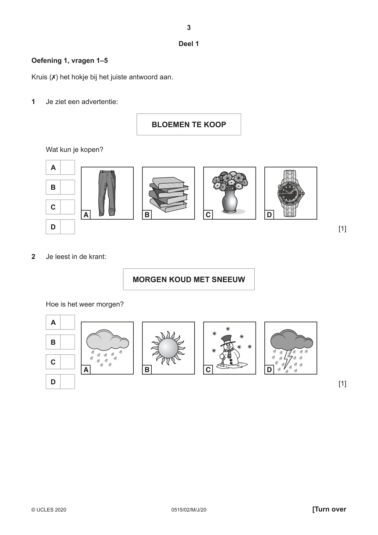 Cambridge IGCSE Dutch - Foreign Language 0515 2020 May/June Paper 2 · Variant 0 question paper, page 3 of 16