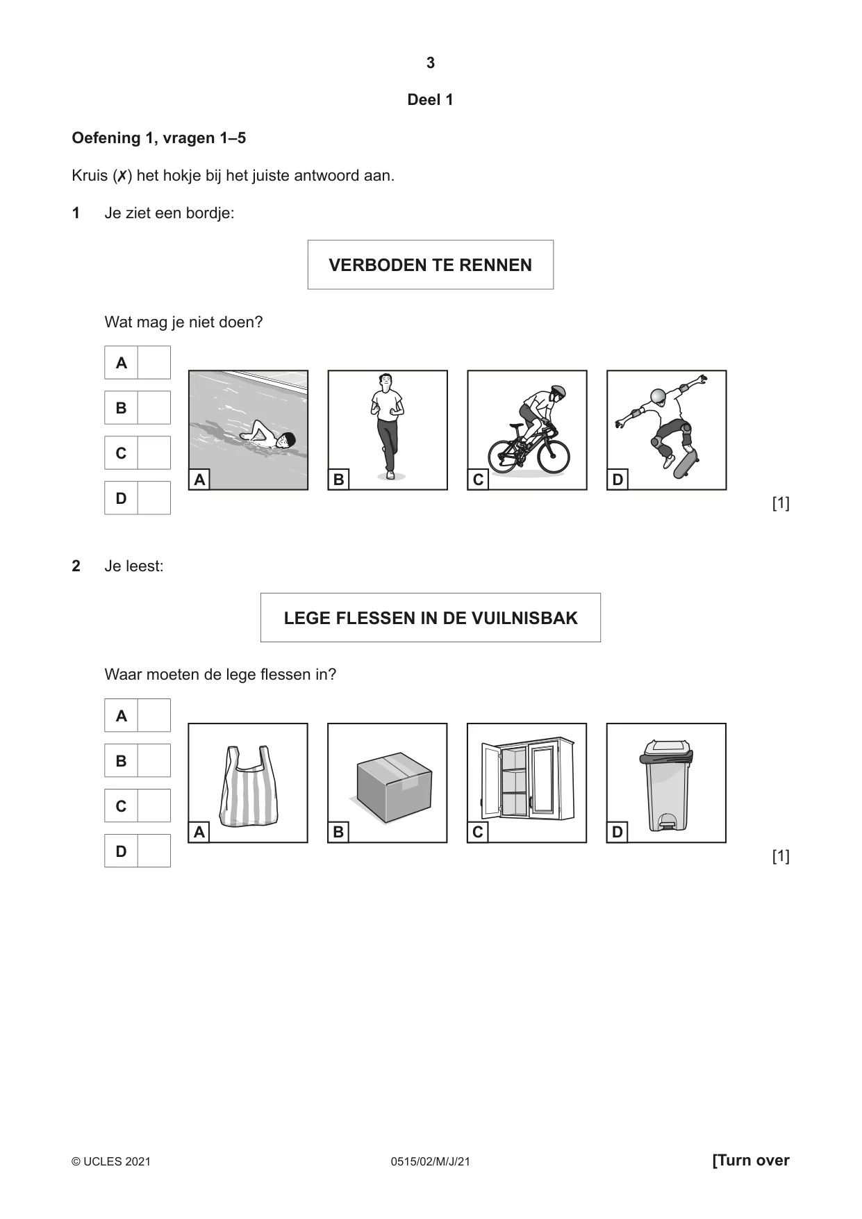 Cambridge IGCSE Dutch - Foreign Language 0515 2021 May/June Paper 2 · Variant 0 question paper, page 3 of 16