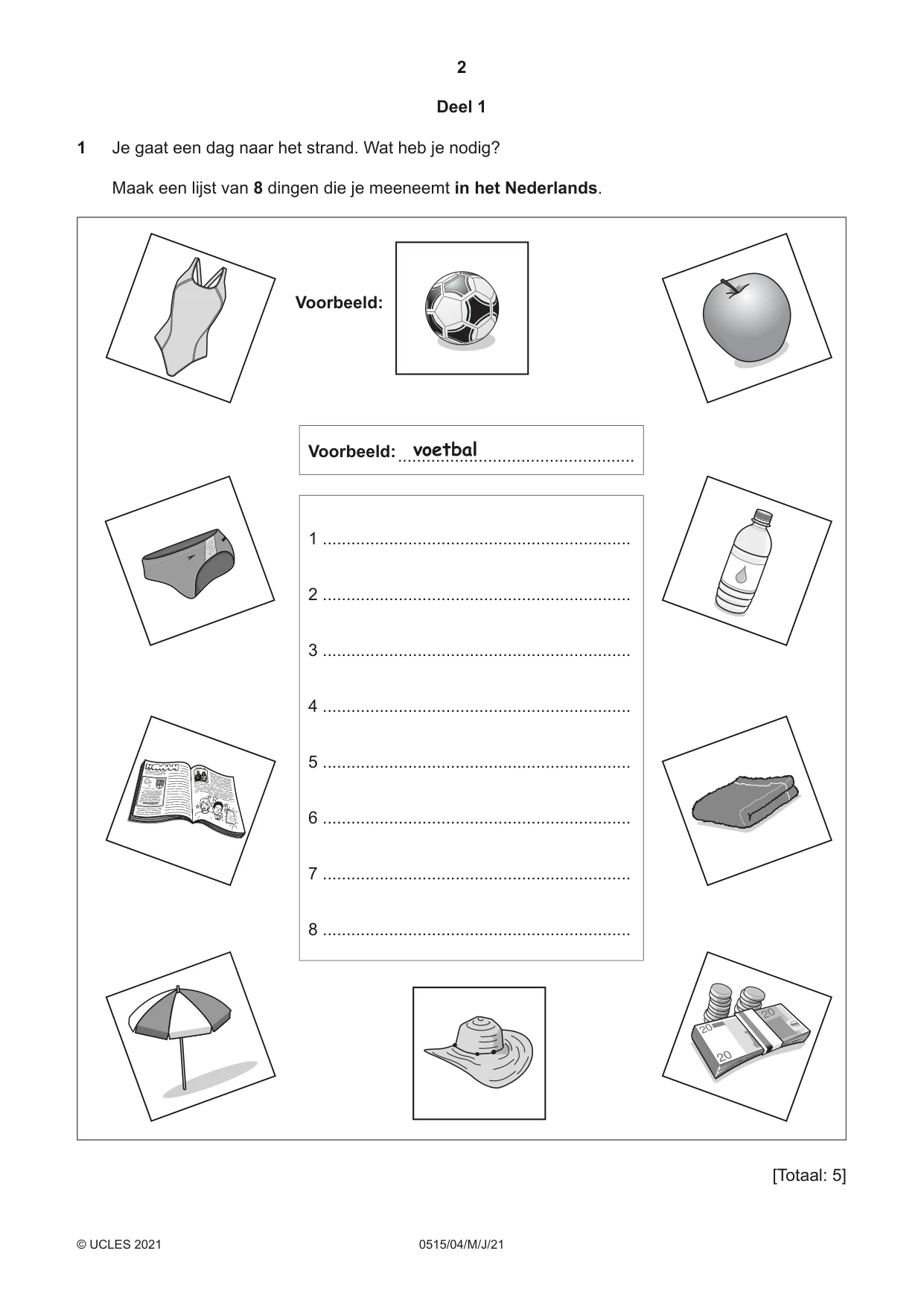 Cambridge IGCSE Dutch - Foreign Language 0515 2021 May/June Paper 4 · Variant 0 question paper, page 2 of 8