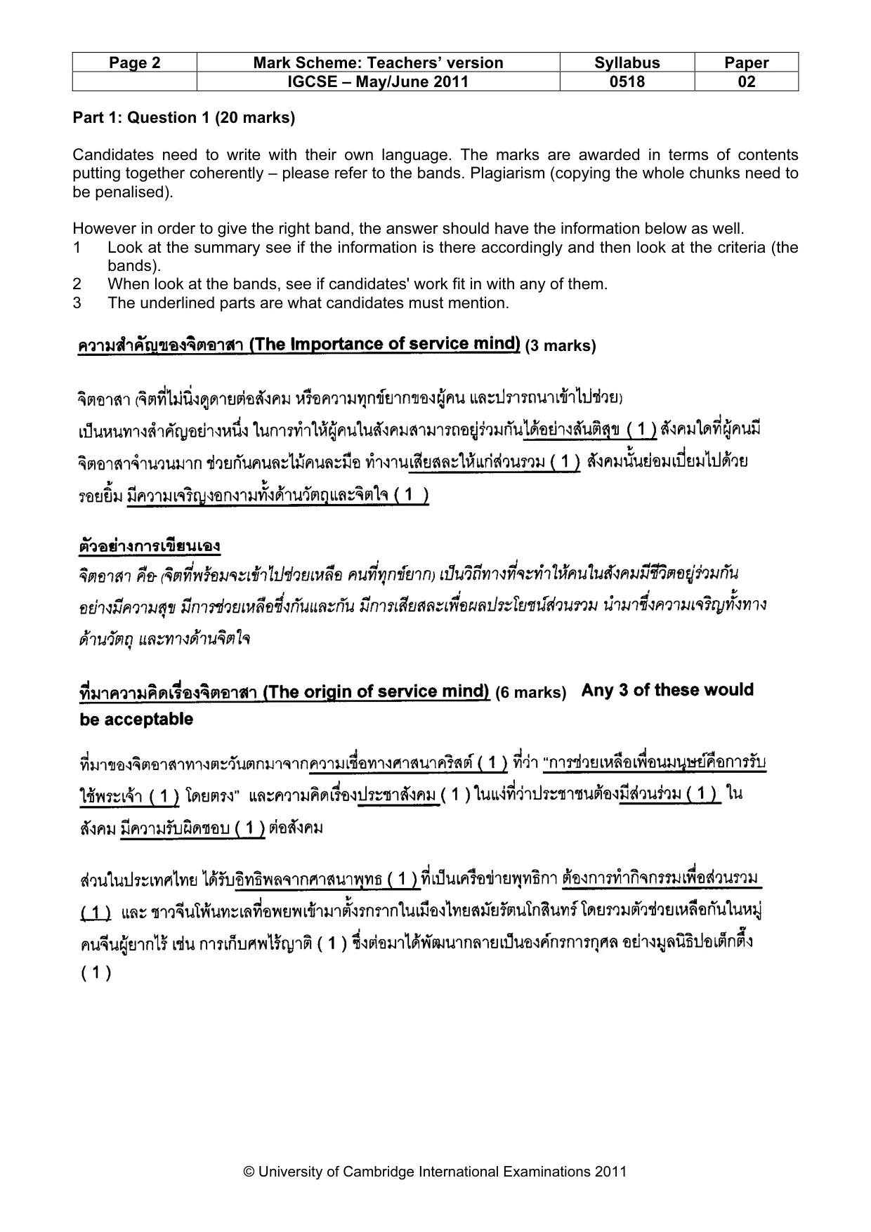 Mark scheme, page 2 of 6