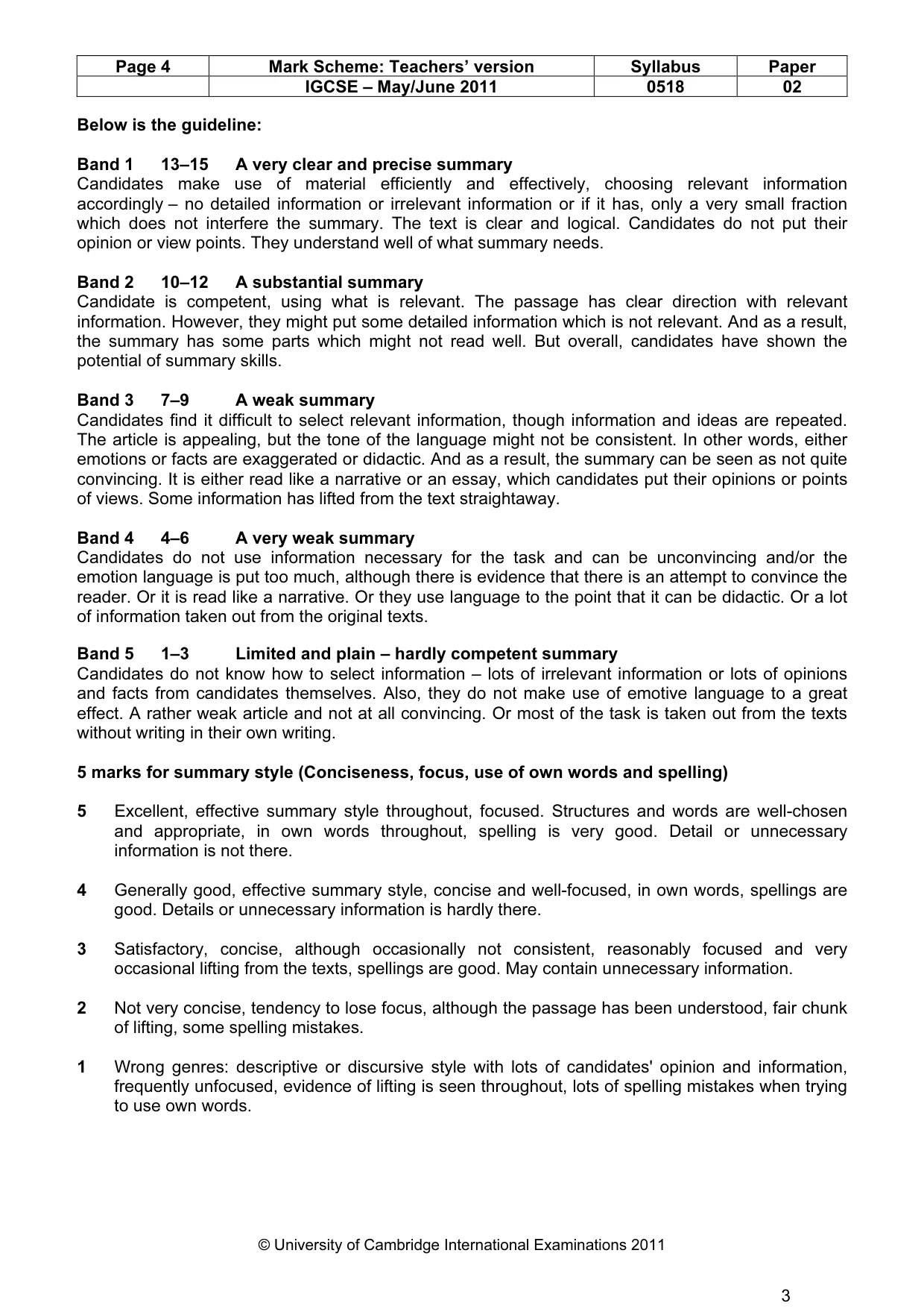 Mark scheme, page 4 of 6