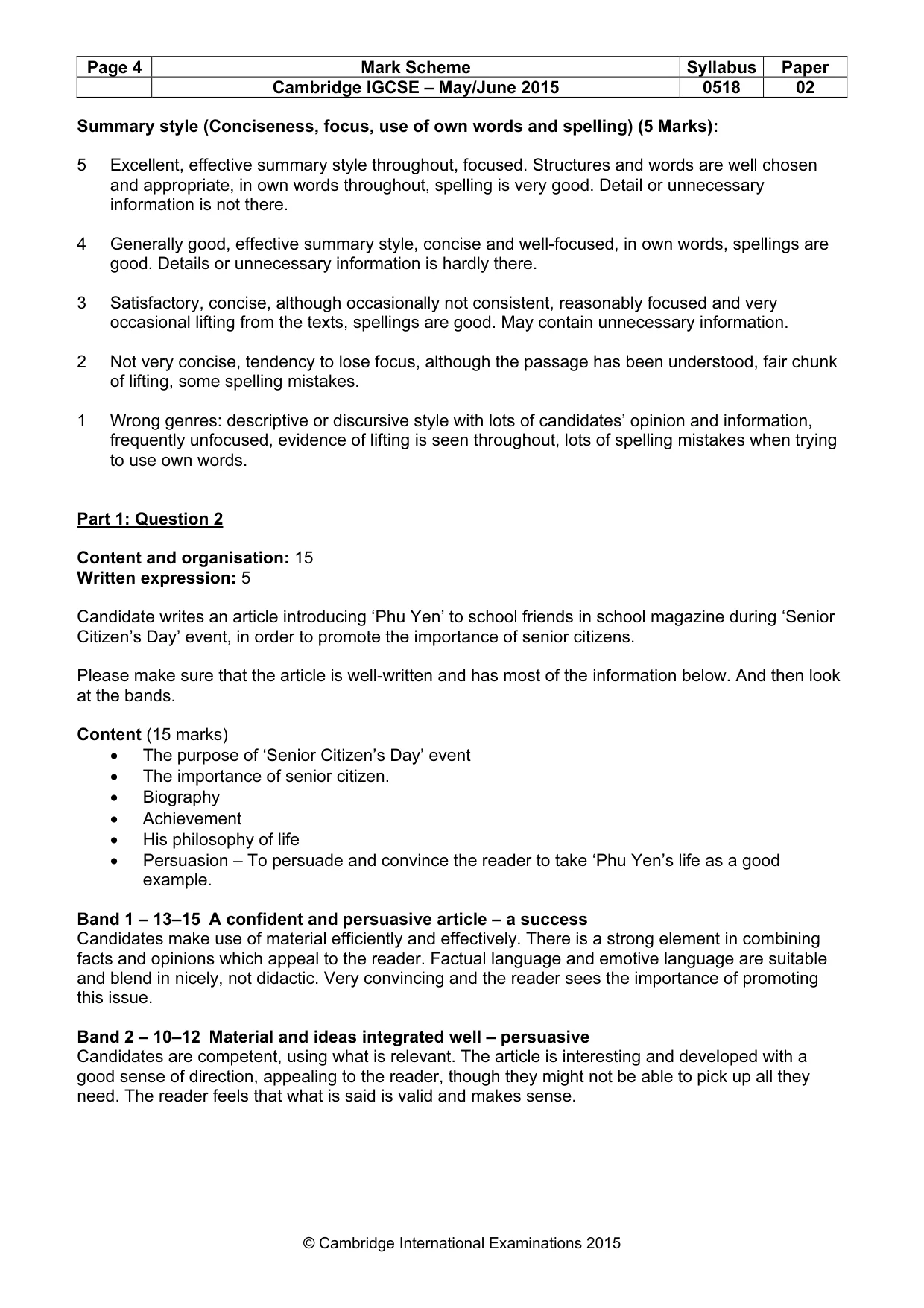 Mark scheme, page 4 of 7