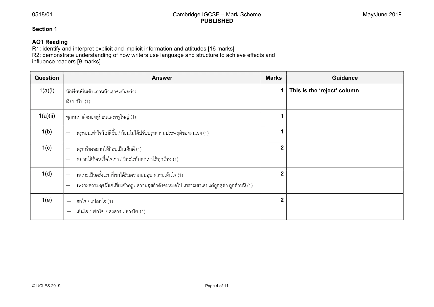 Mark scheme, page 4 of 11