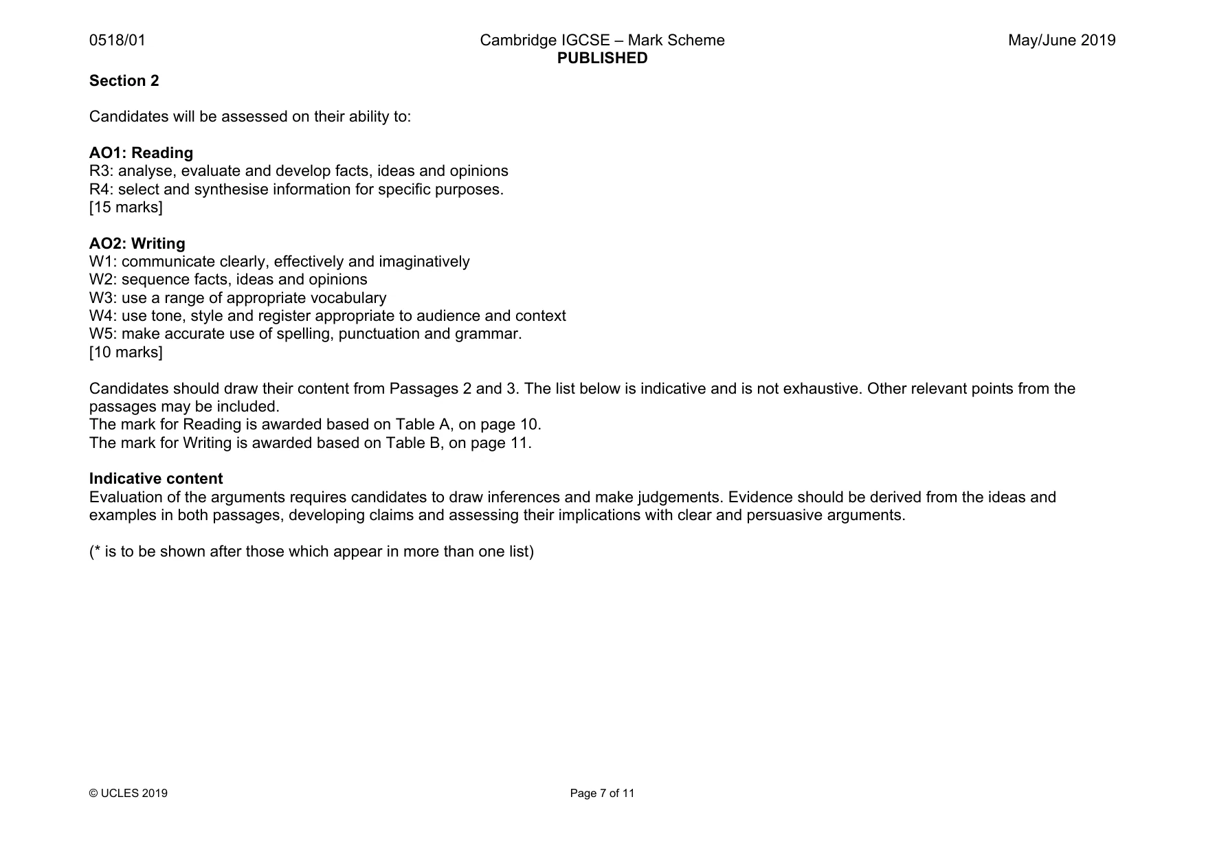 Mark scheme, page 7 of 11