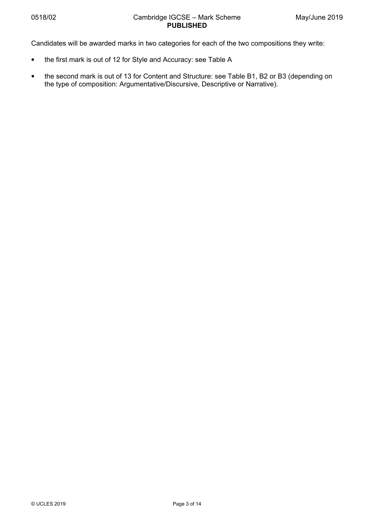 Mark scheme, page 3 of 14