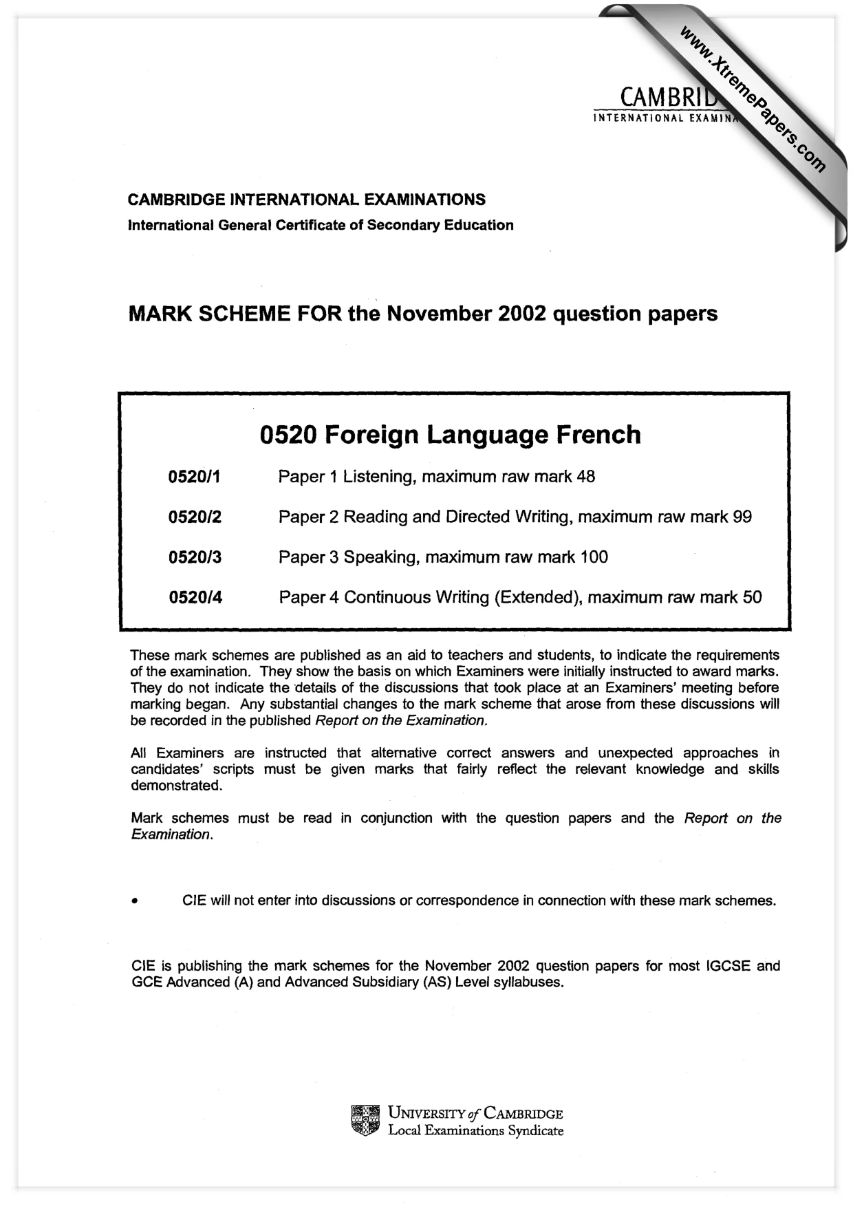 Mark scheme, page 1 of 4