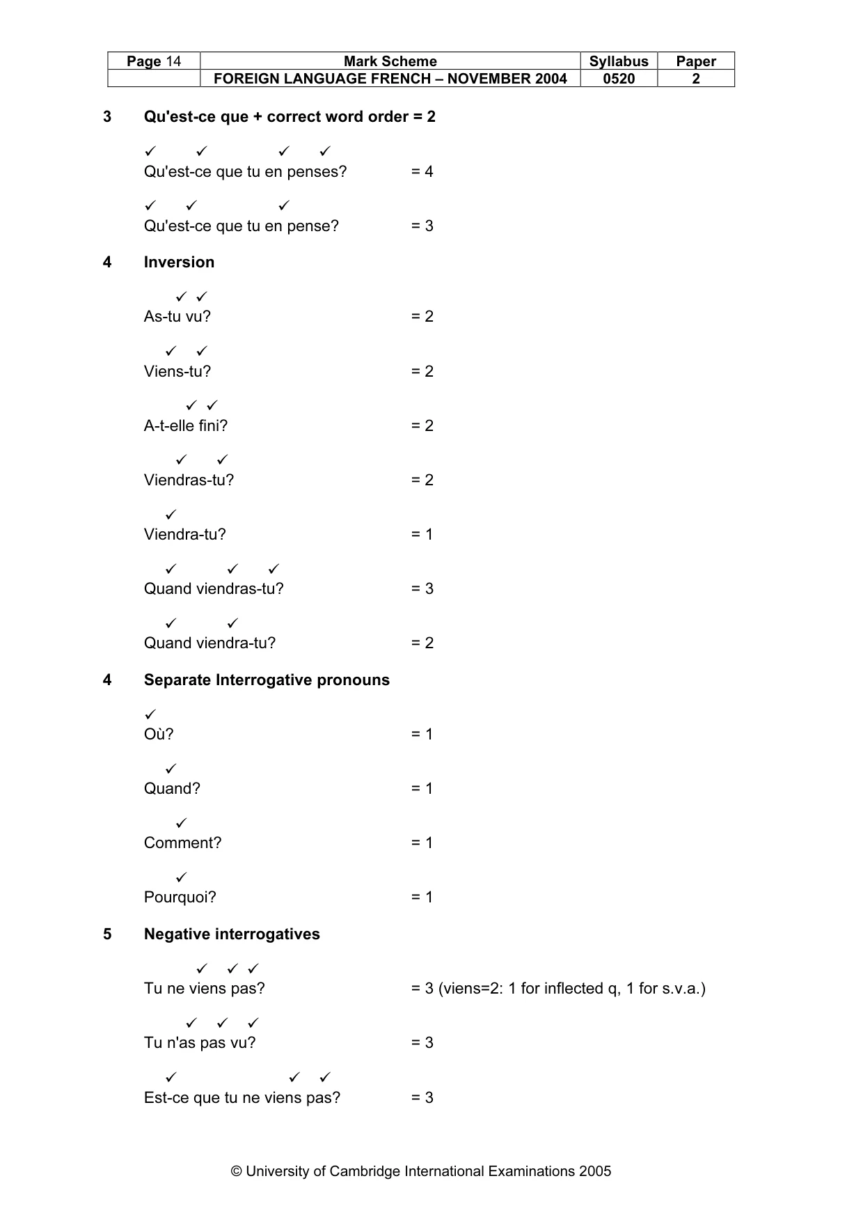 Mark scheme, page 16 of 31