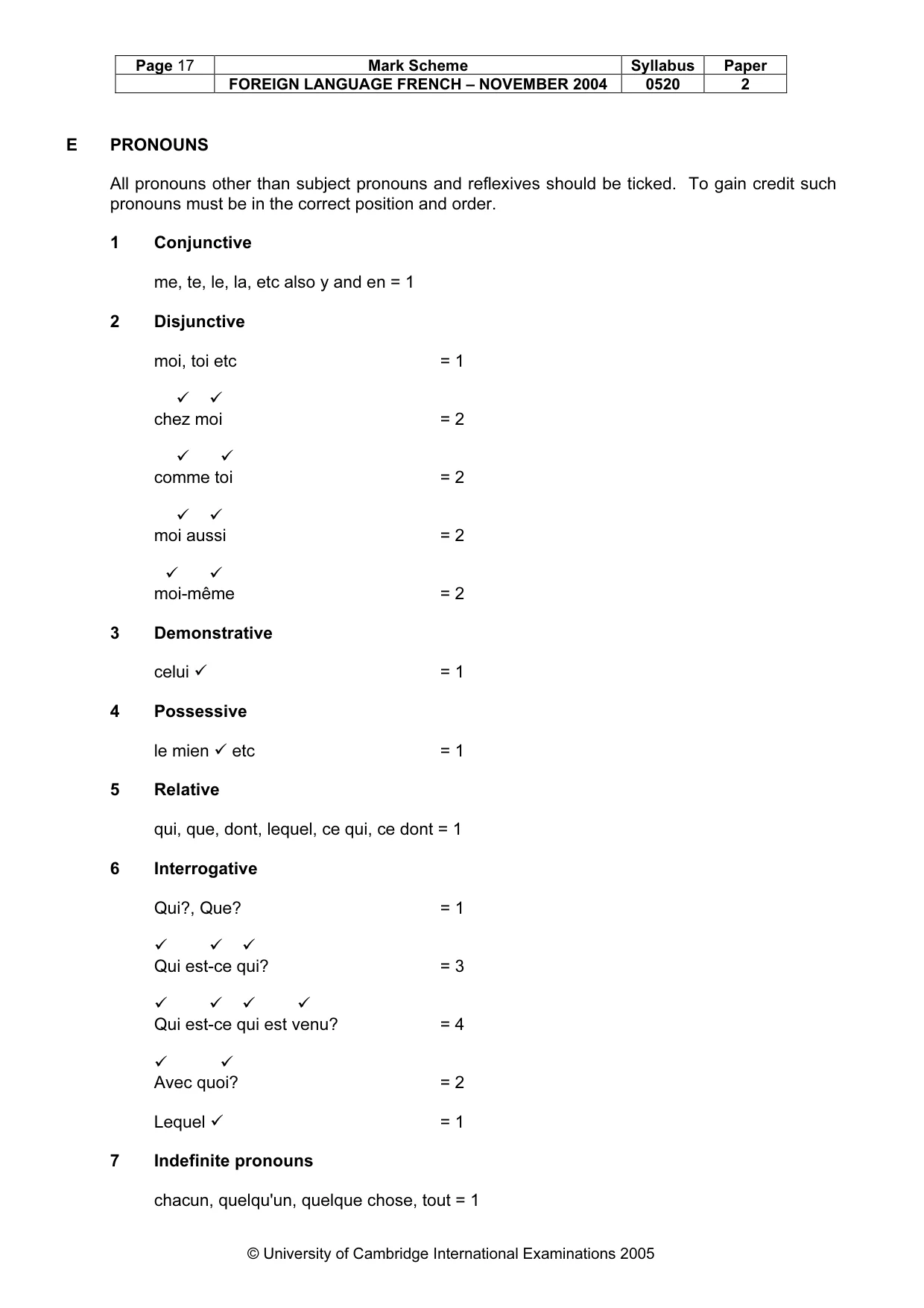 Mark scheme, page 19 of 31