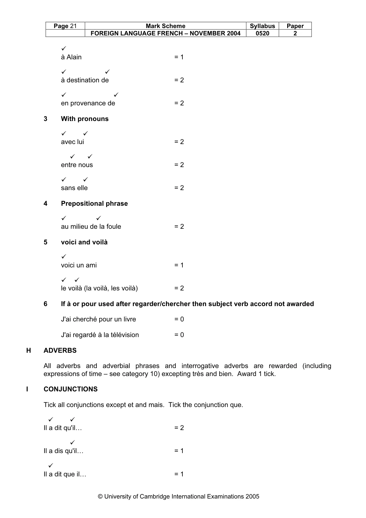 Mark scheme, page 23 of 31