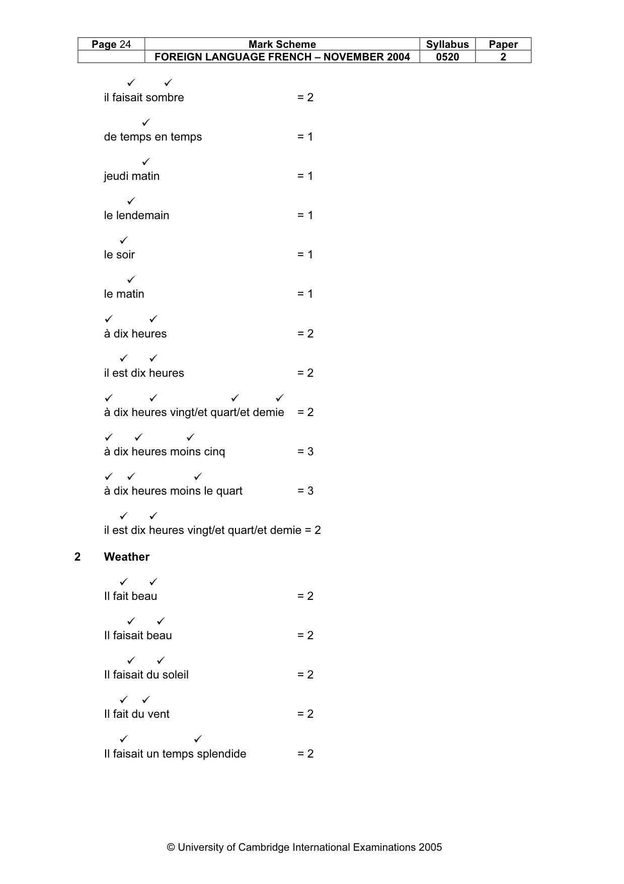Mark scheme, page 26 of 31