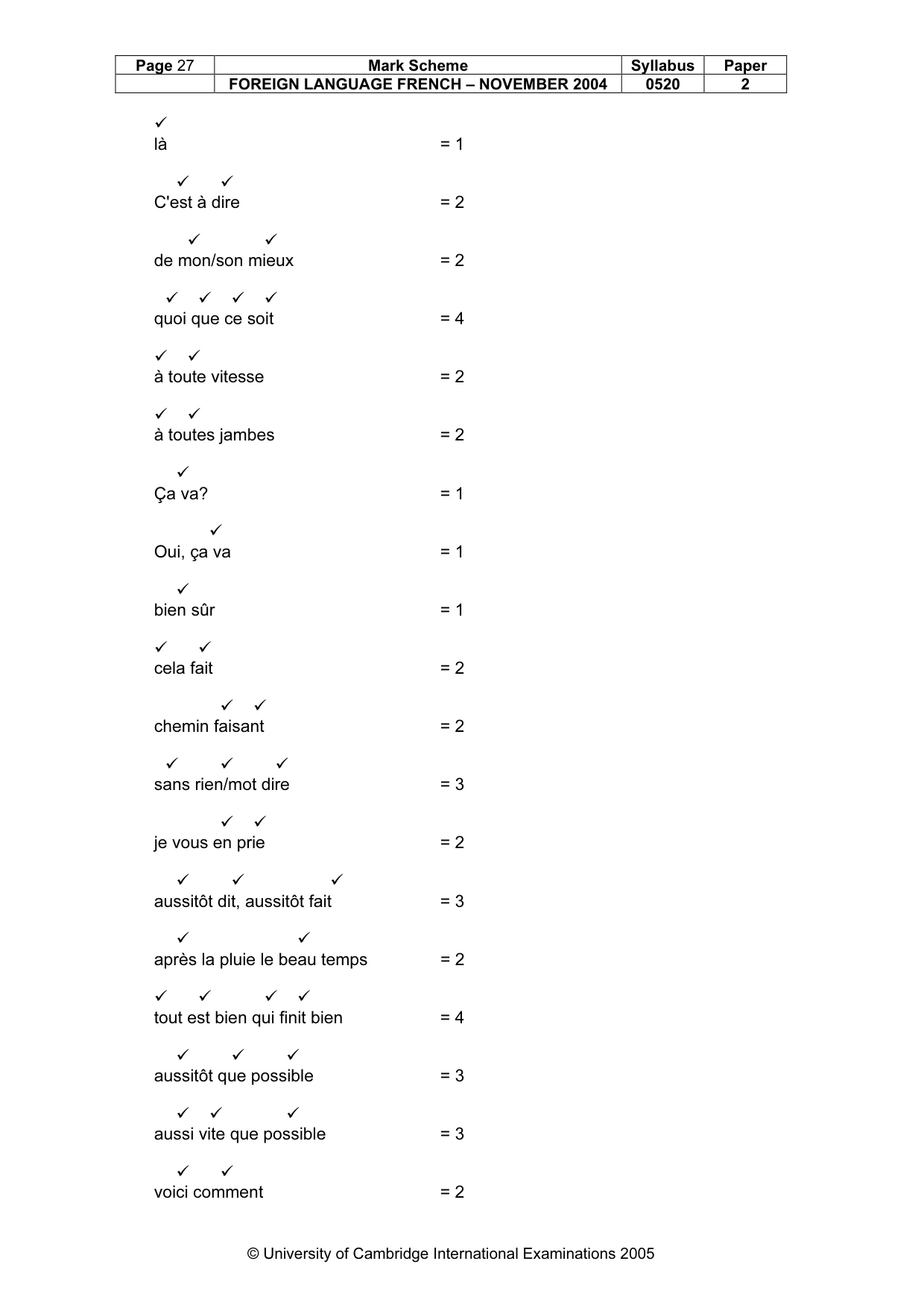 Mark scheme, page 29 of 31