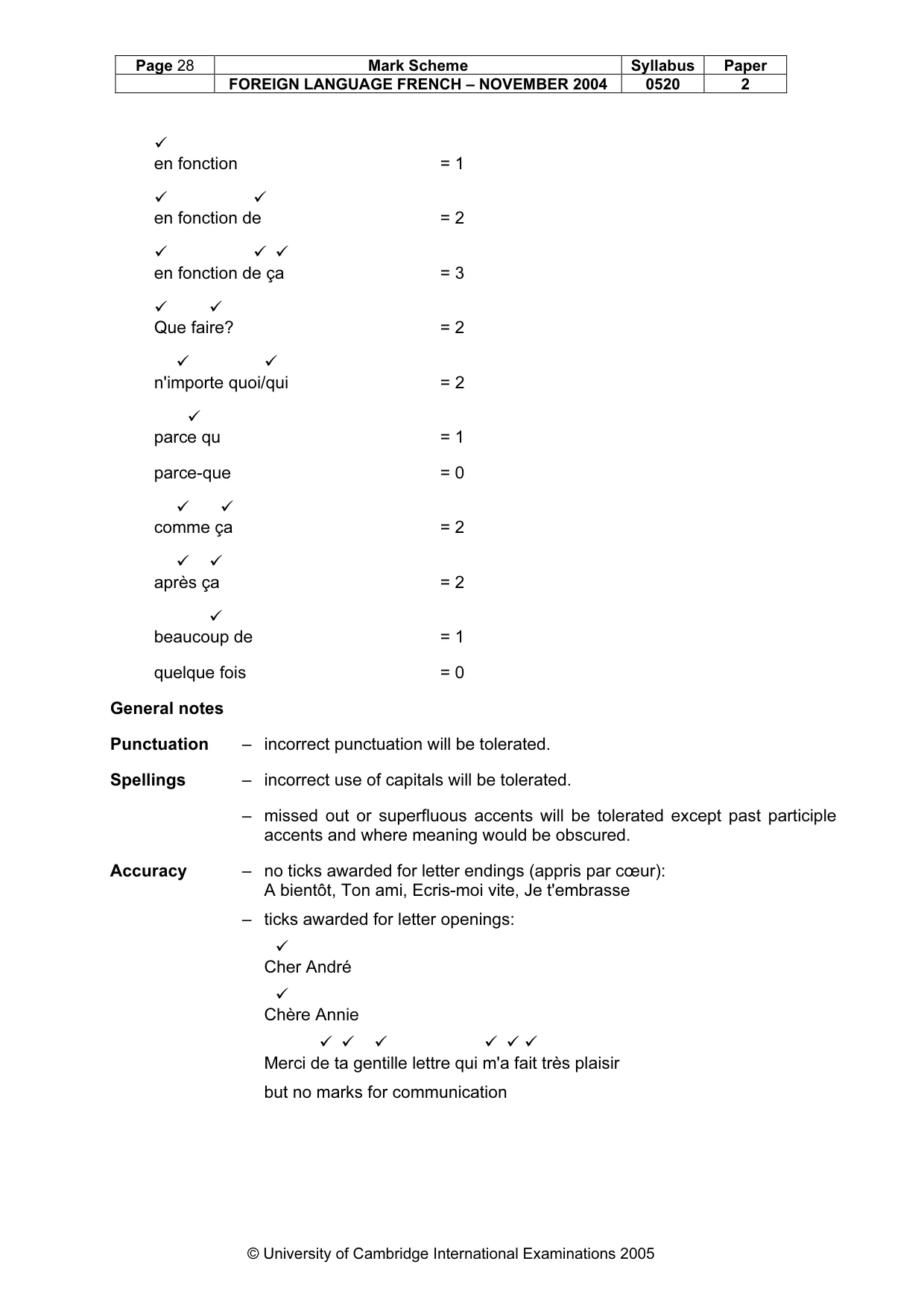 Mark scheme, page 30 of 31