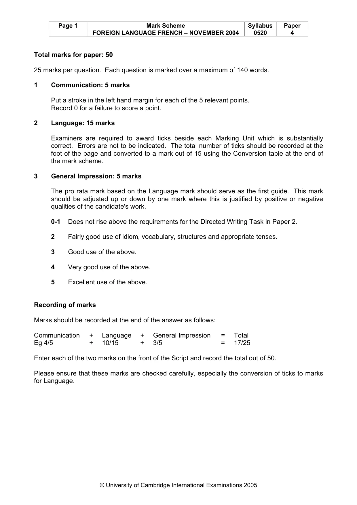 Mark scheme, page 3 of 17