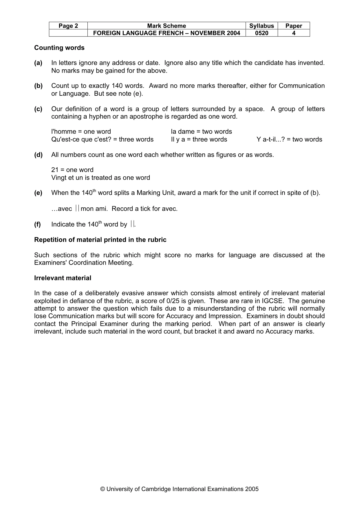 Mark scheme, page 4 of 17