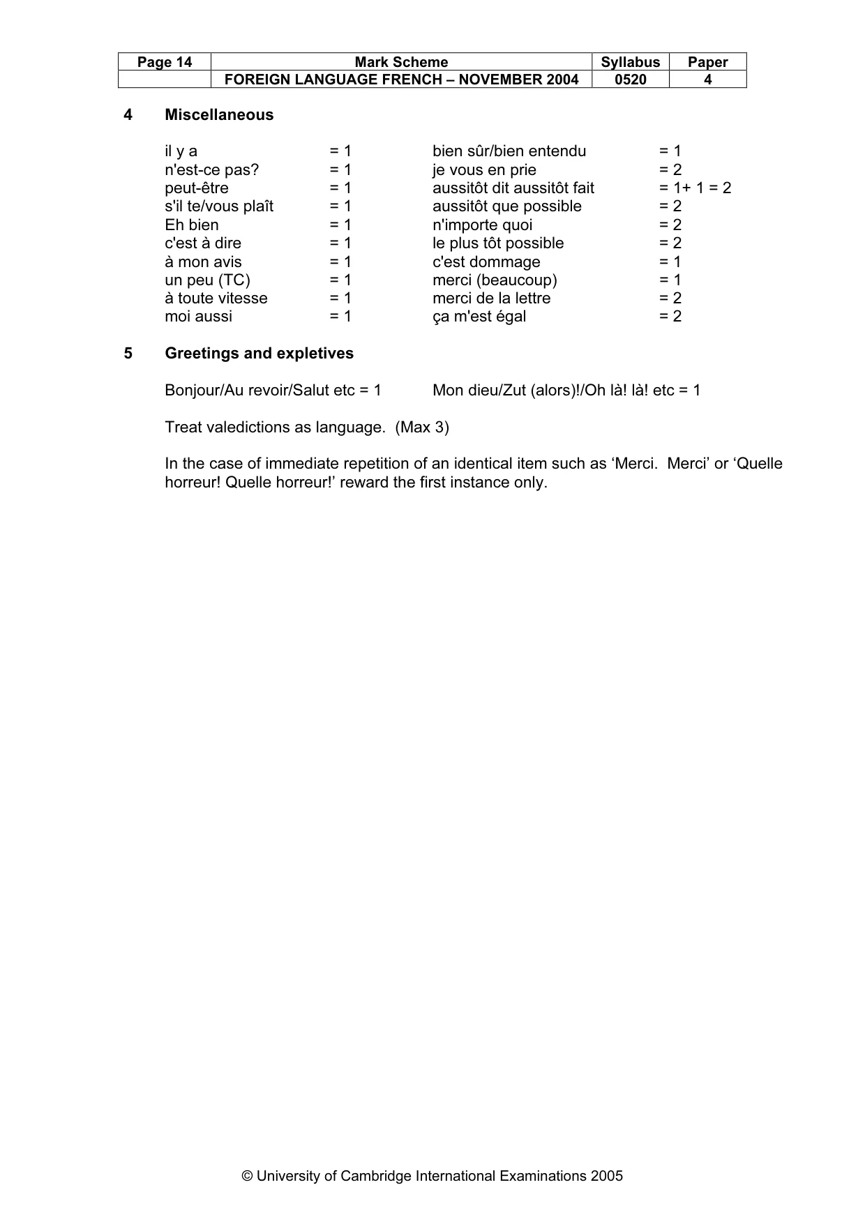 Mark scheme, page 16 of 17