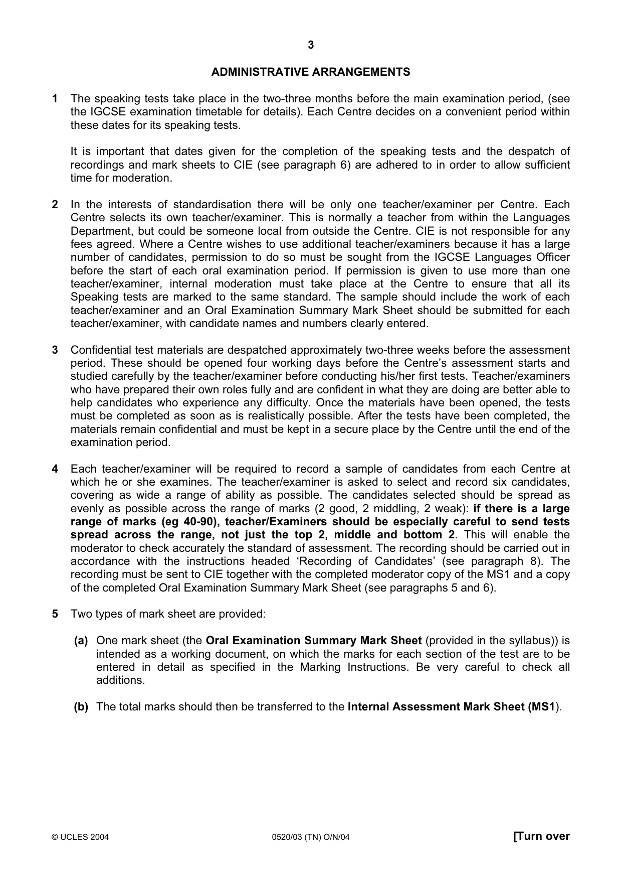 Cambridge IGCSE French - Foreign Language 0520 2004 Oct/Nov Paper 3 · Variant 1 question paper, page 3 of 20