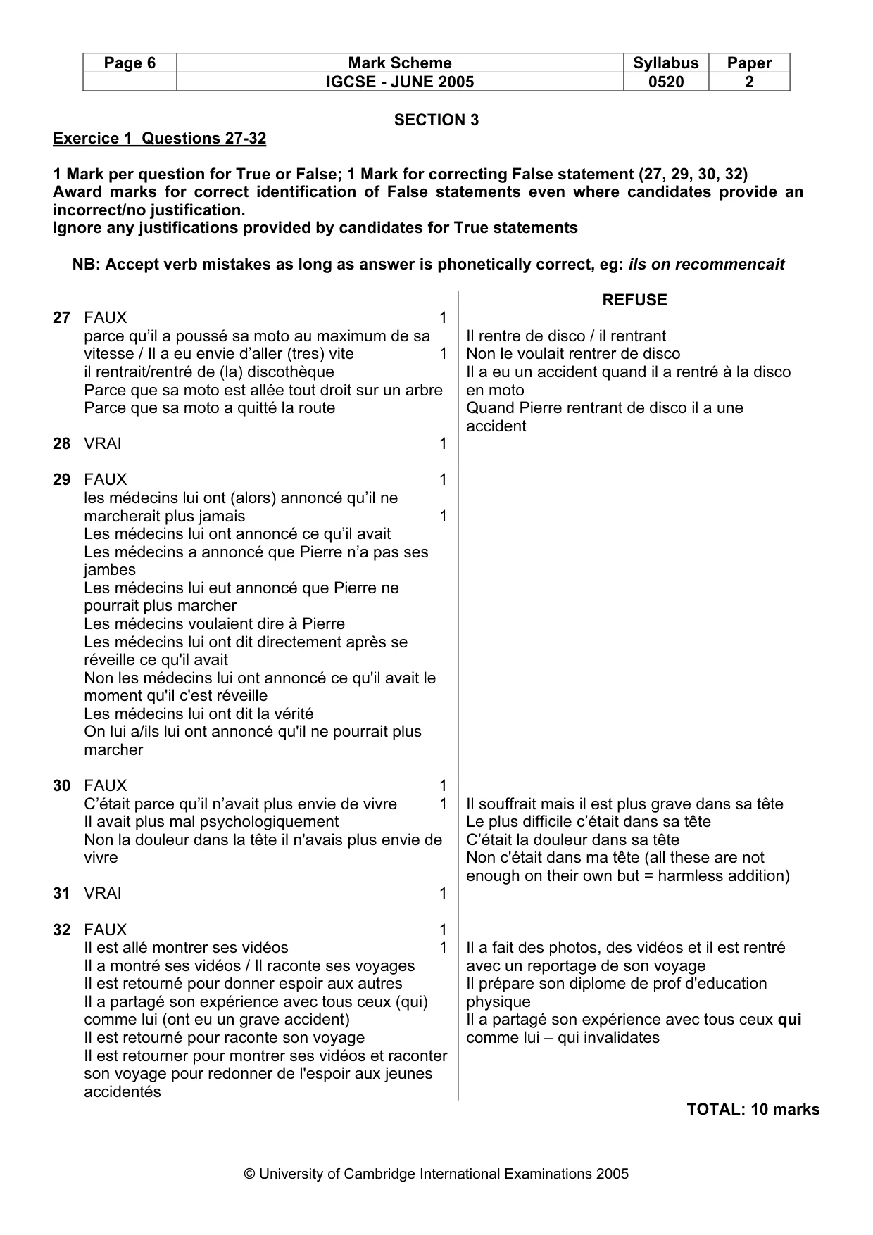 Mark scheme, page 8 of 45