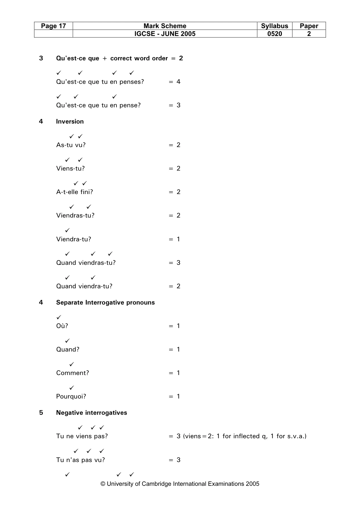 Mark scheme, page 19 of 45