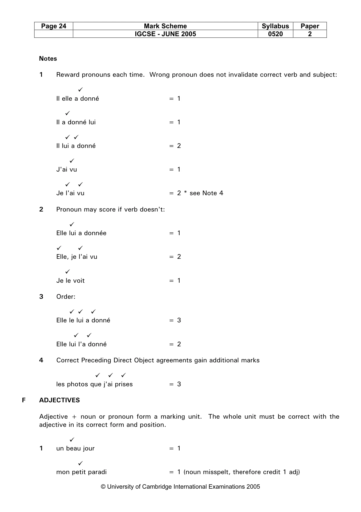 Mark scheme, page 26 of 45