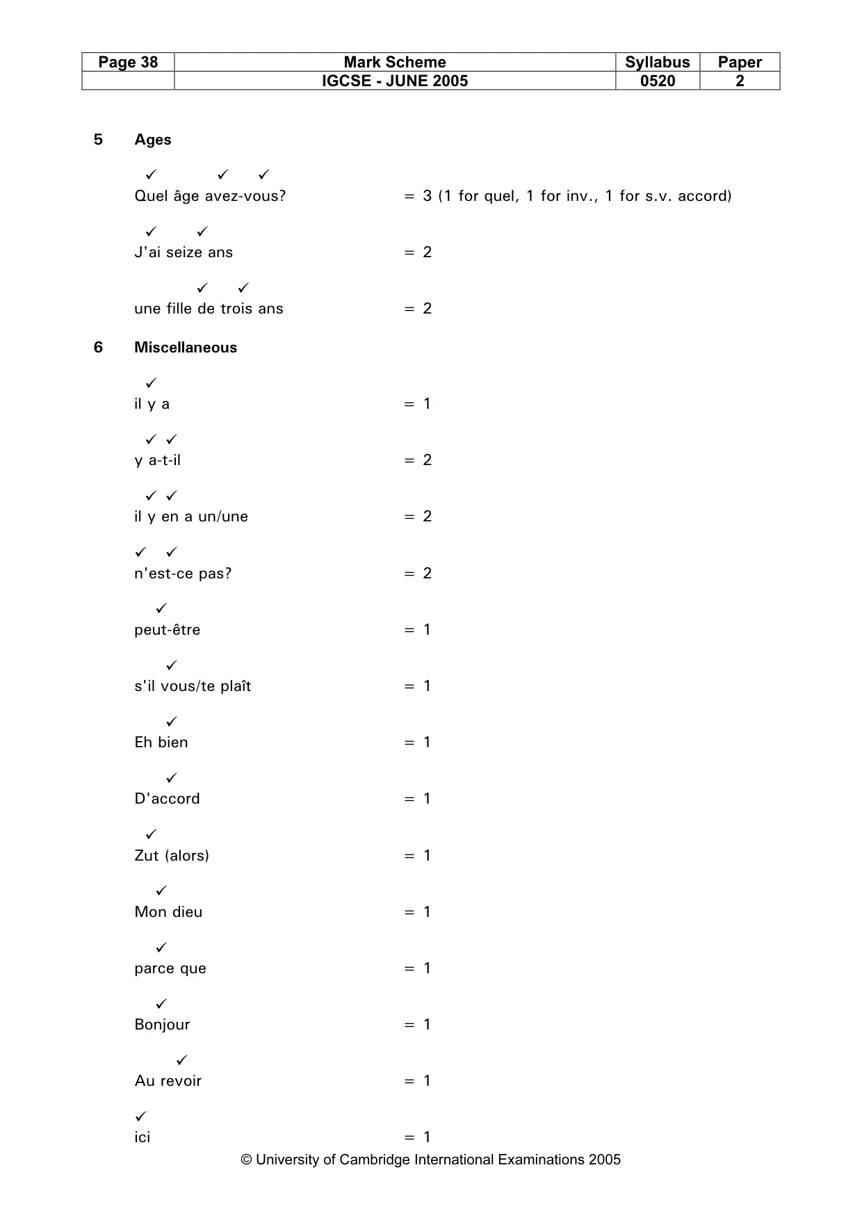 Mark scheme, page 40 of 45