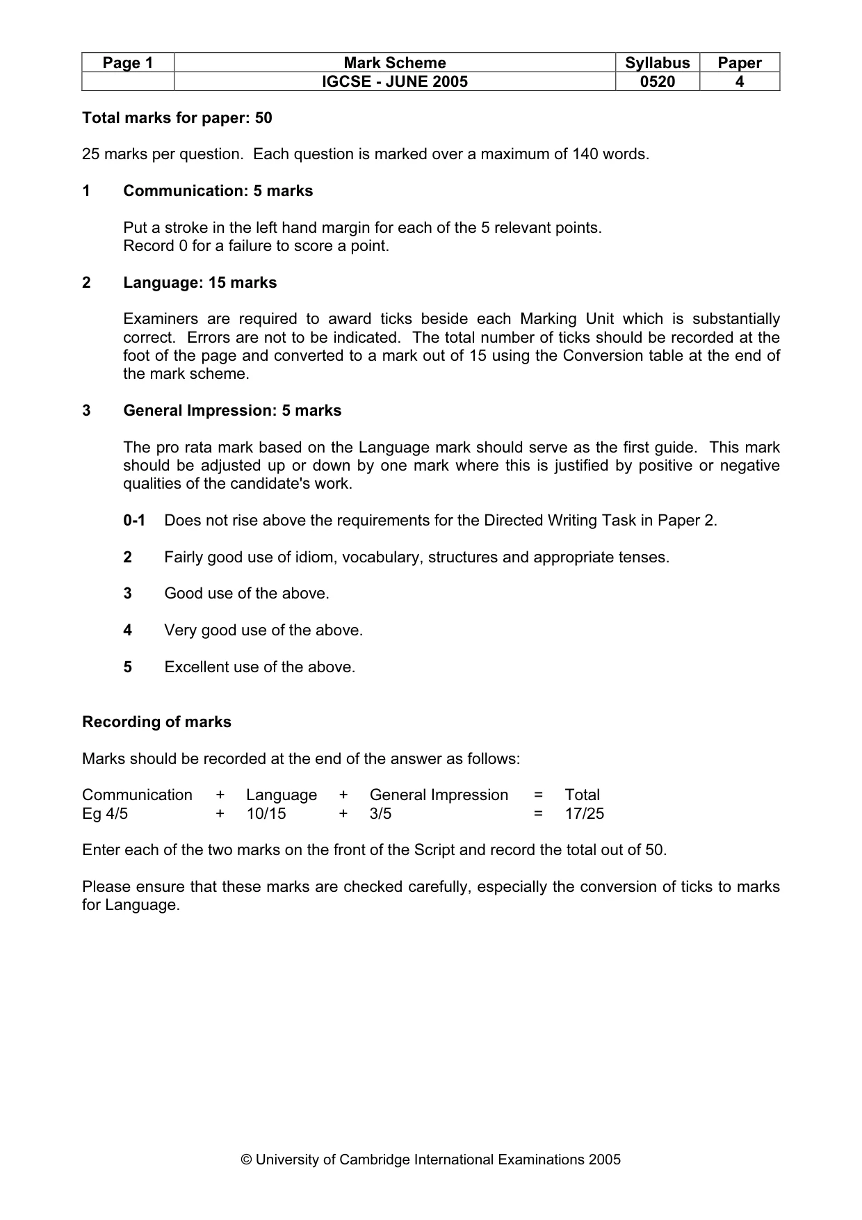 Mark scheme, page 3 of 17