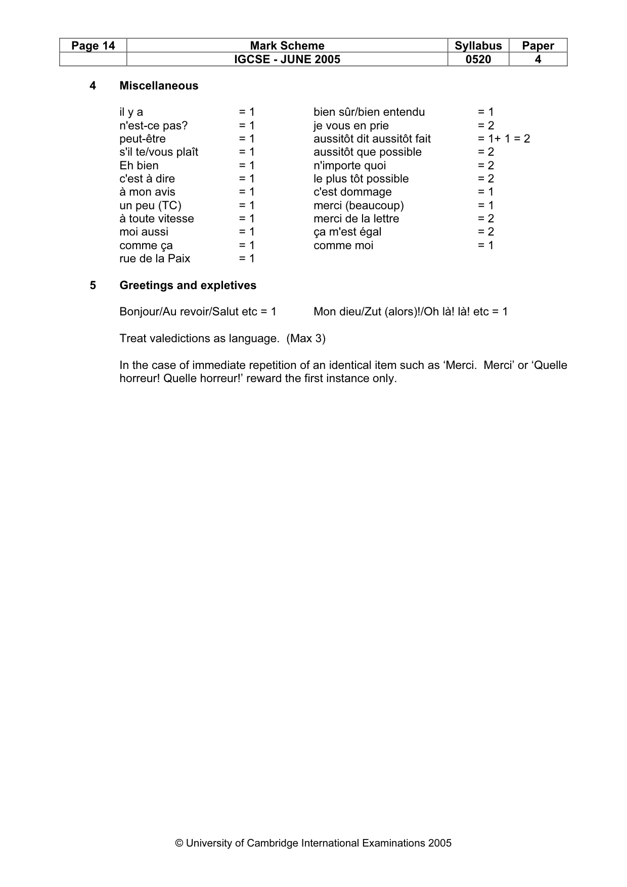 Mark scheme, page 16 of 17
