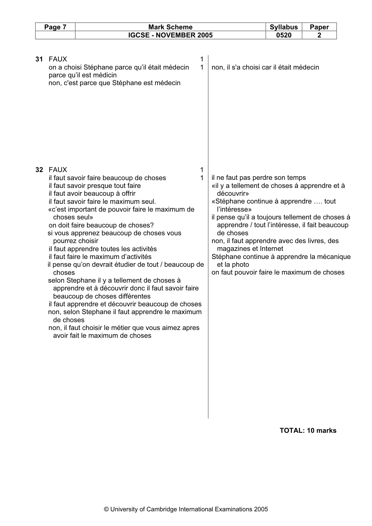 Mark scheme, page 8 of 30