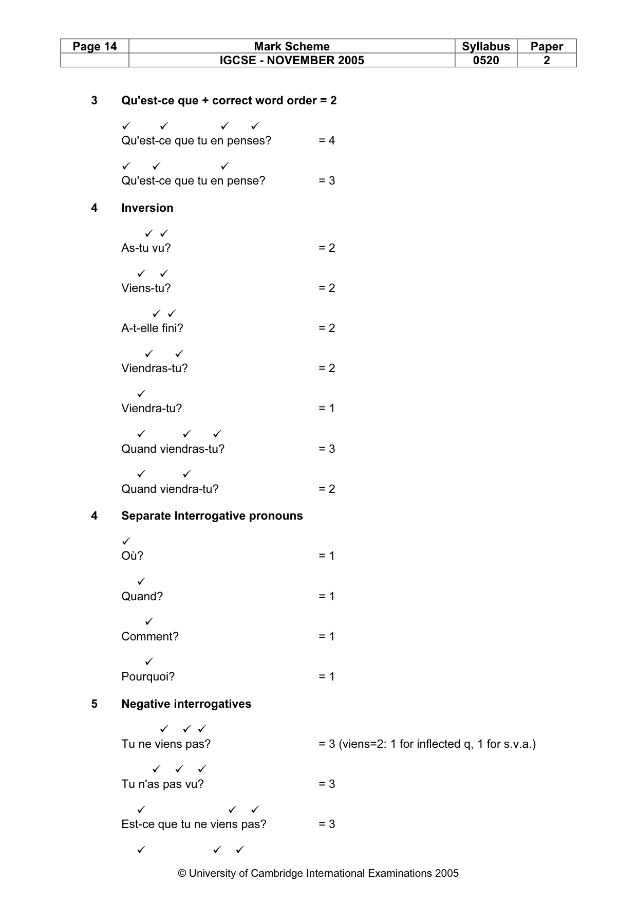 Mark scheme, page 15 of 30