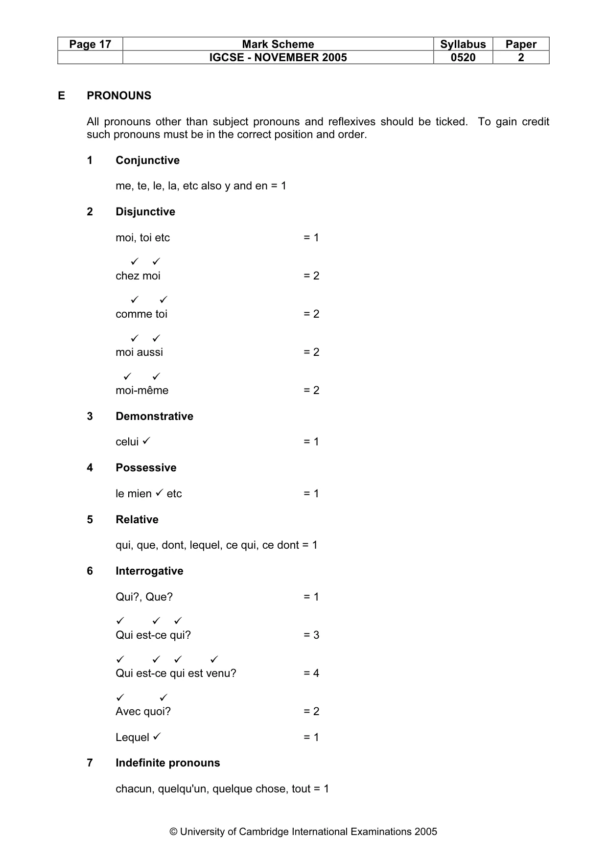 Mark scheme, page 18 of 30
