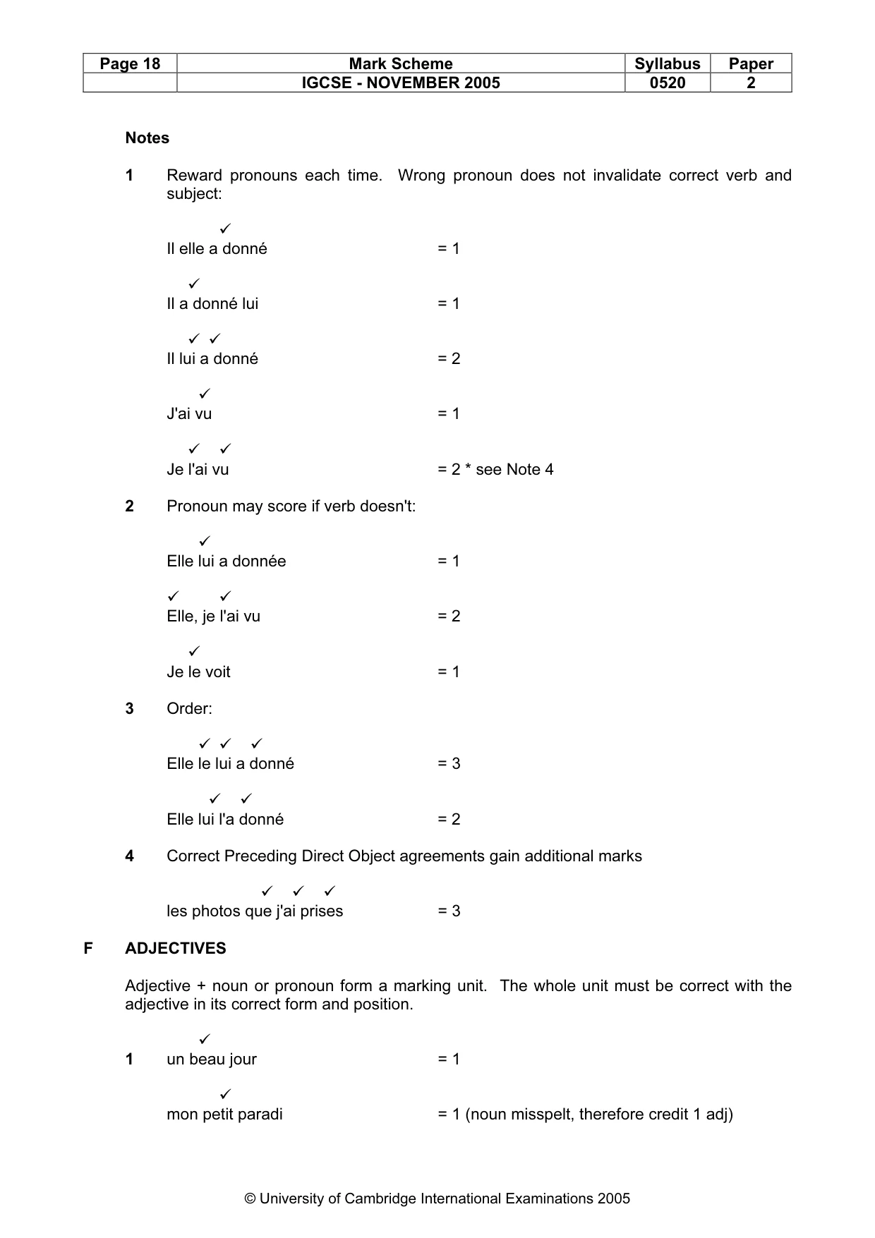Mark scheme, page 19 of 30