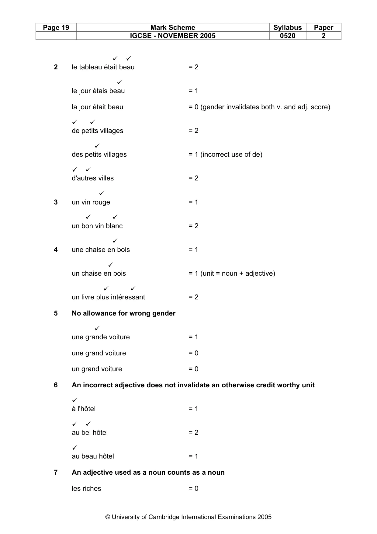 Mark scheme, page 20 of 30