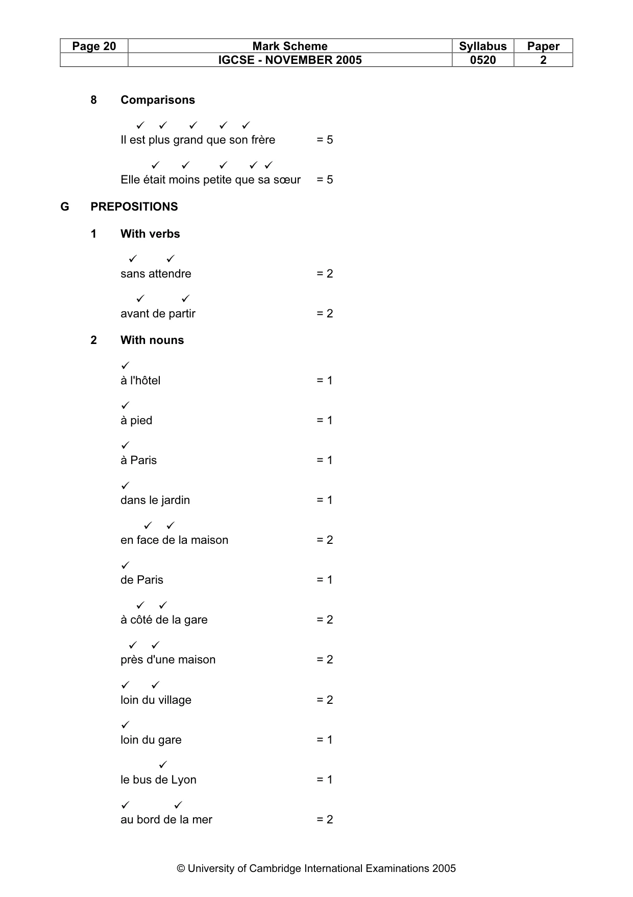 Mark scheme, page 21 of 30