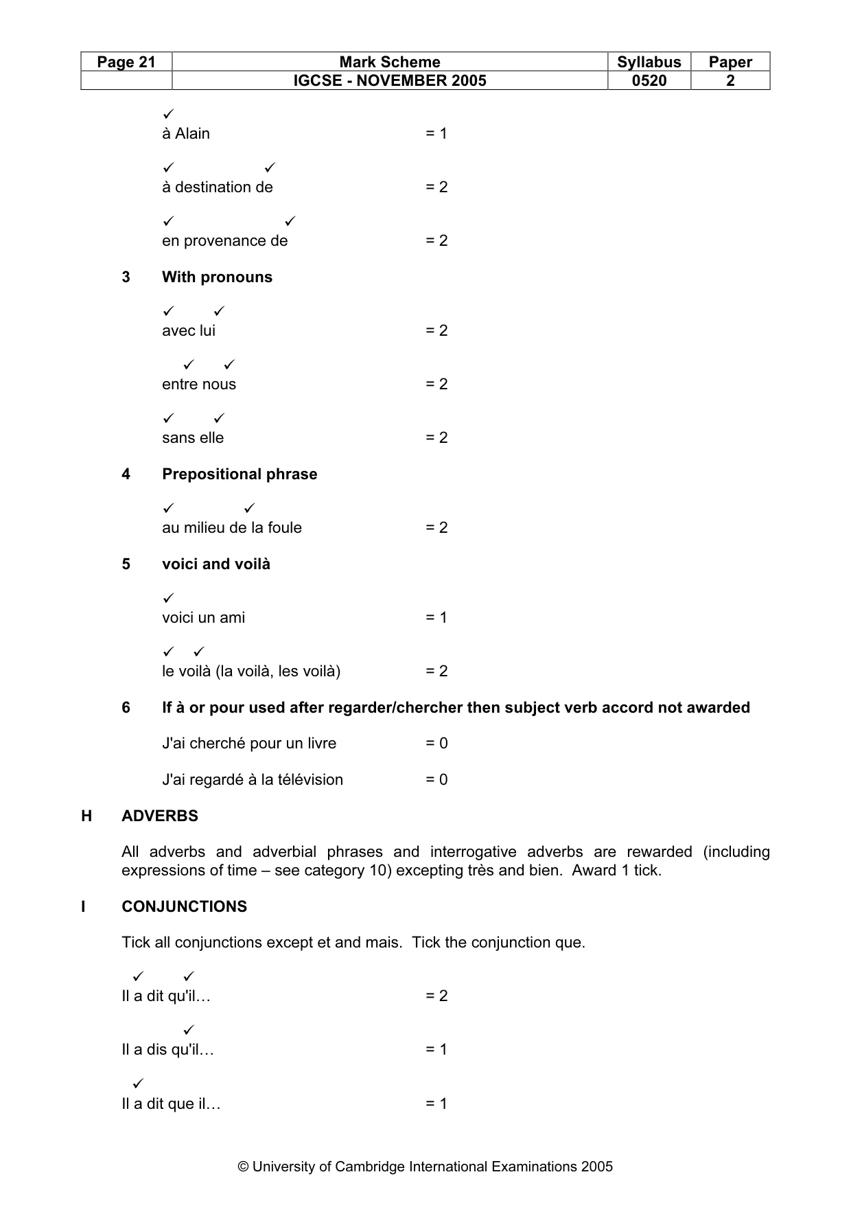 Mark scheme, page 22 of 30