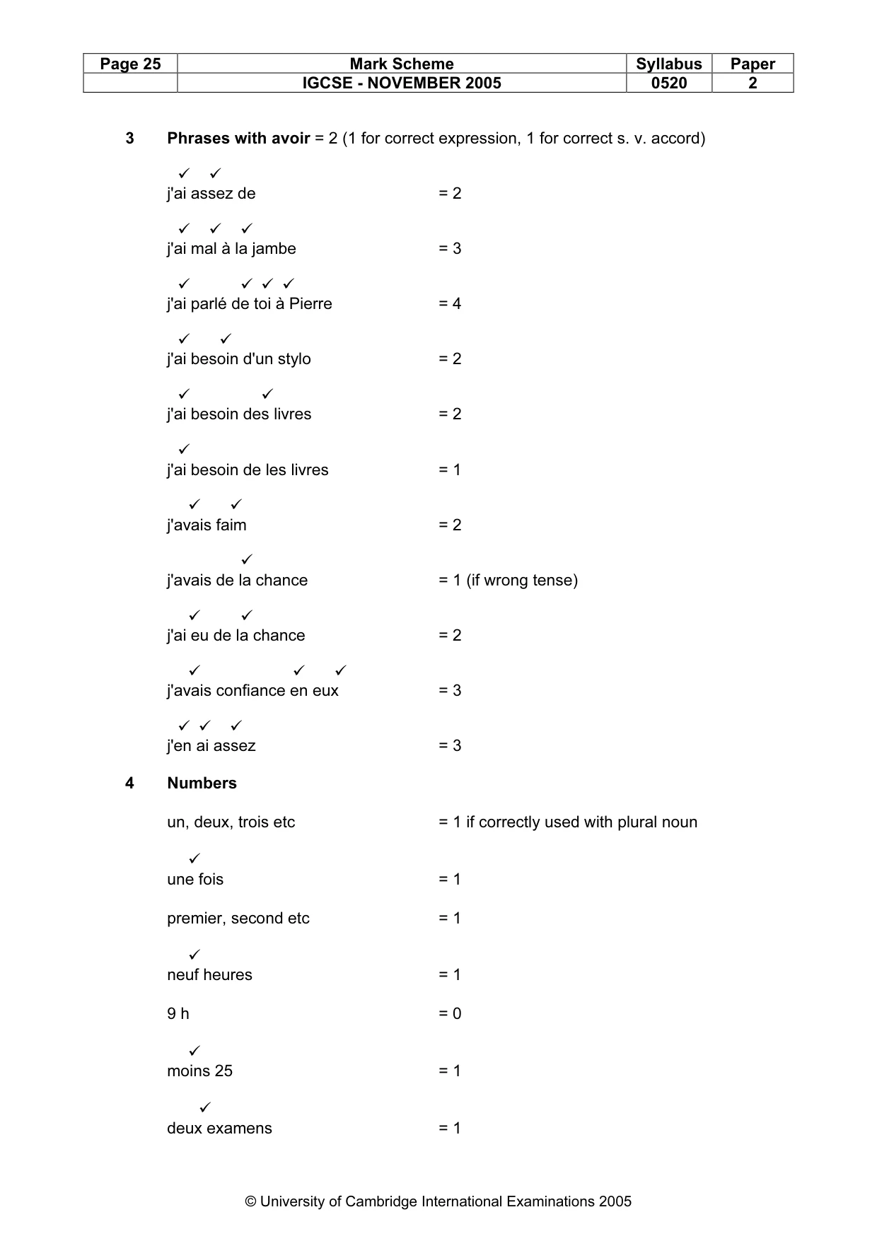 Mark scheme, page 26 of 30