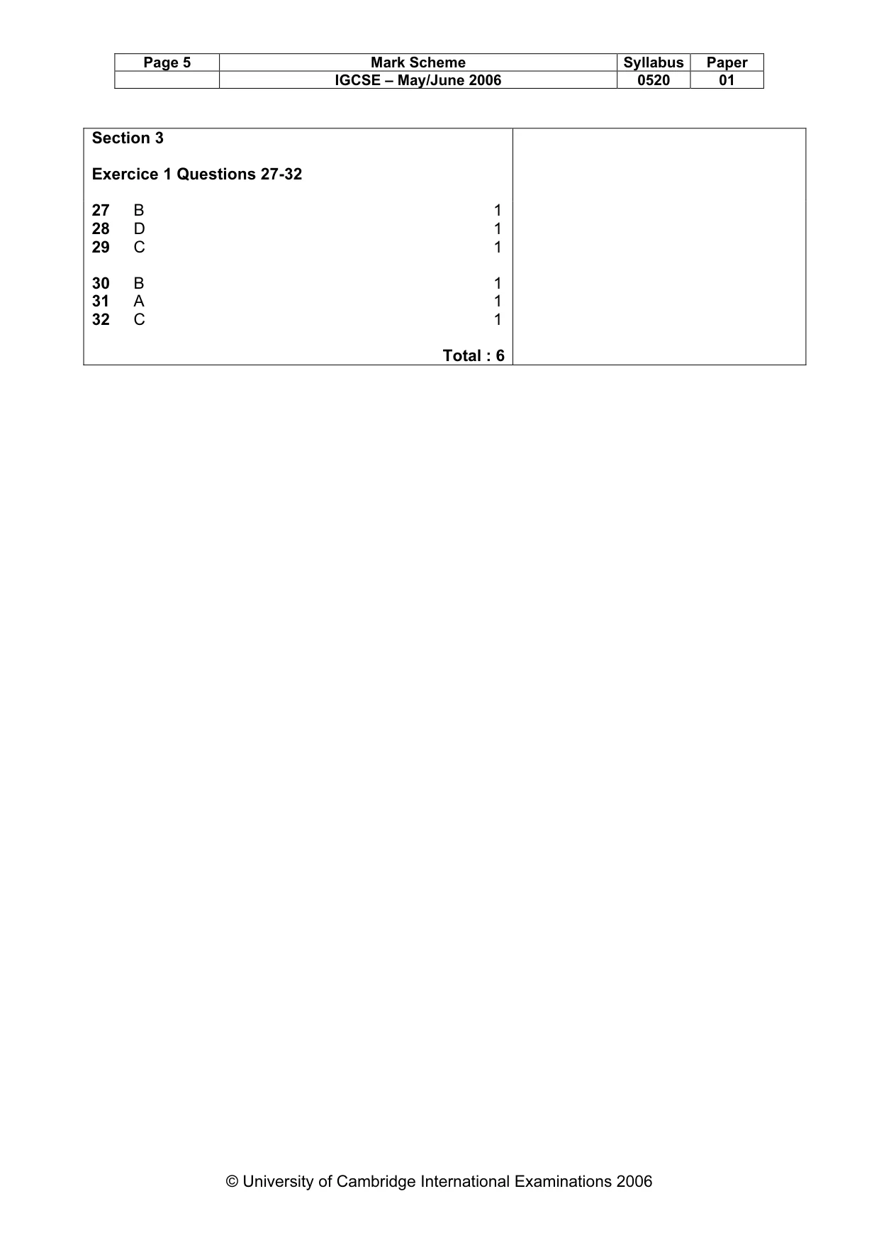 Mark scheme, page 5 of 6