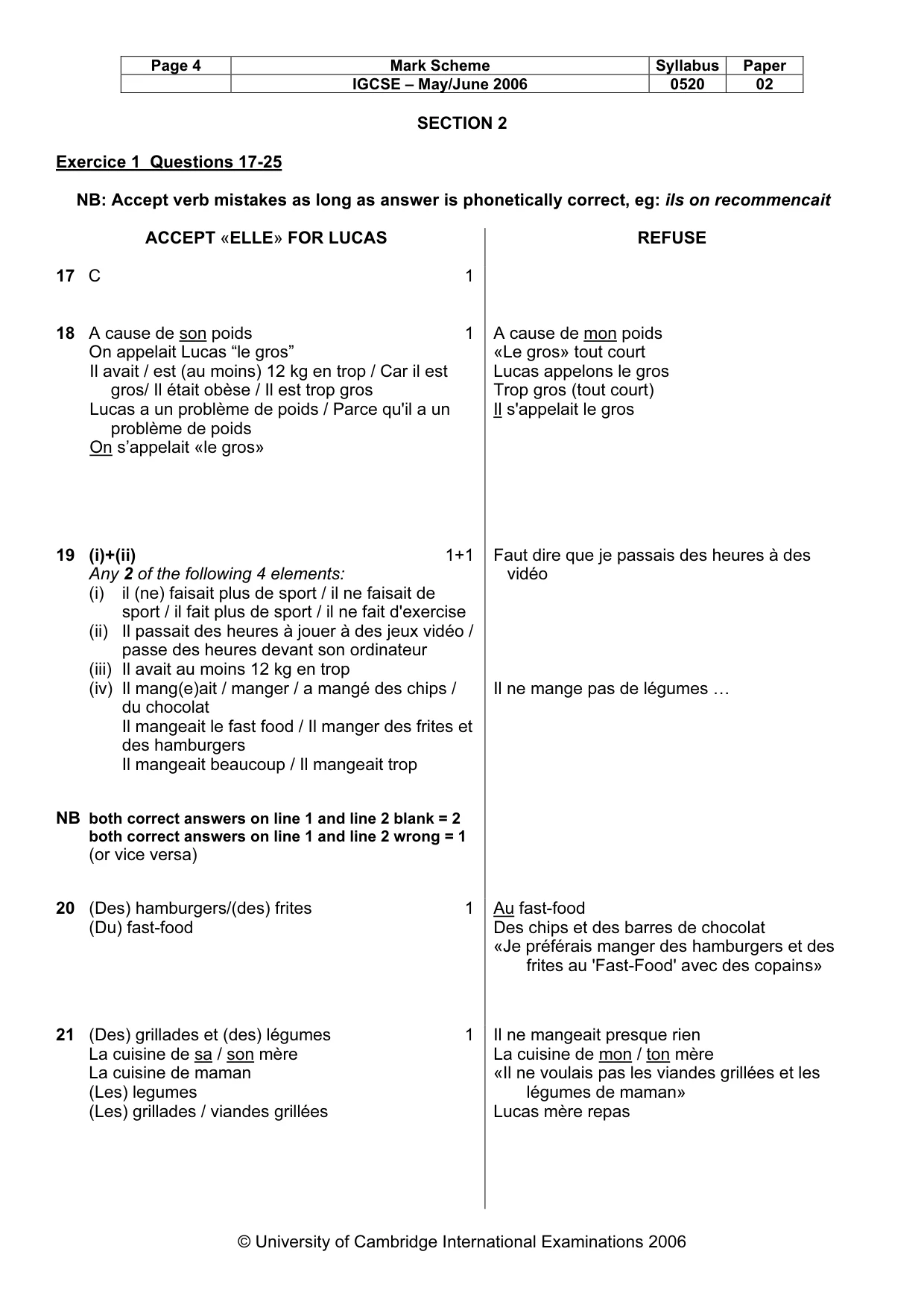 Mark scheme, page 4 of 30