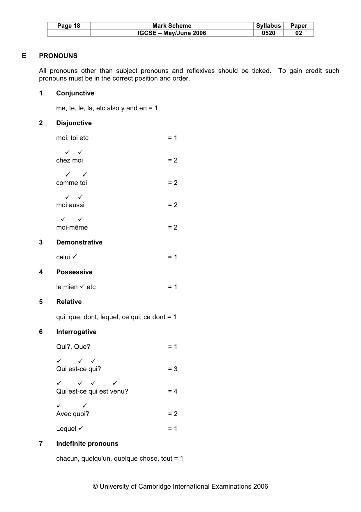 Mark scheme, page 18 of 30