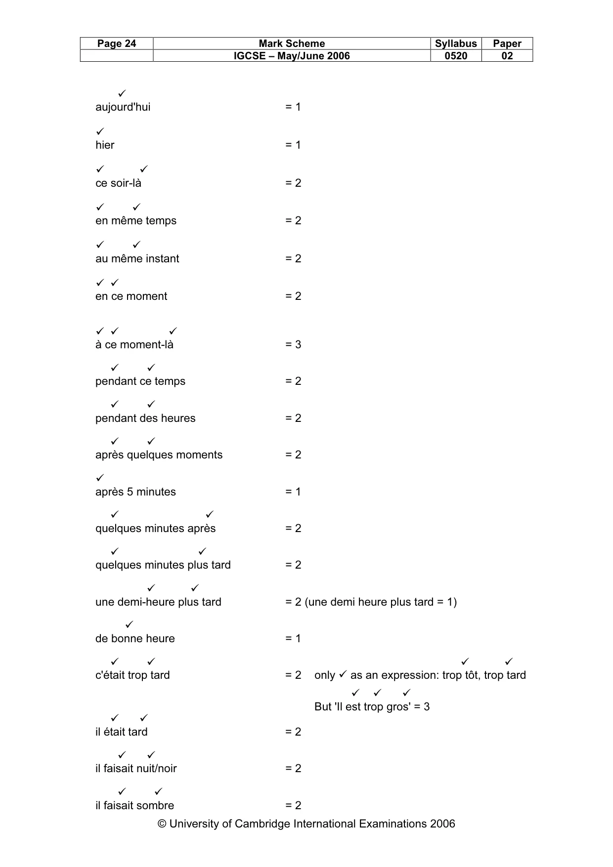 Mark scheme, page 24 of 30