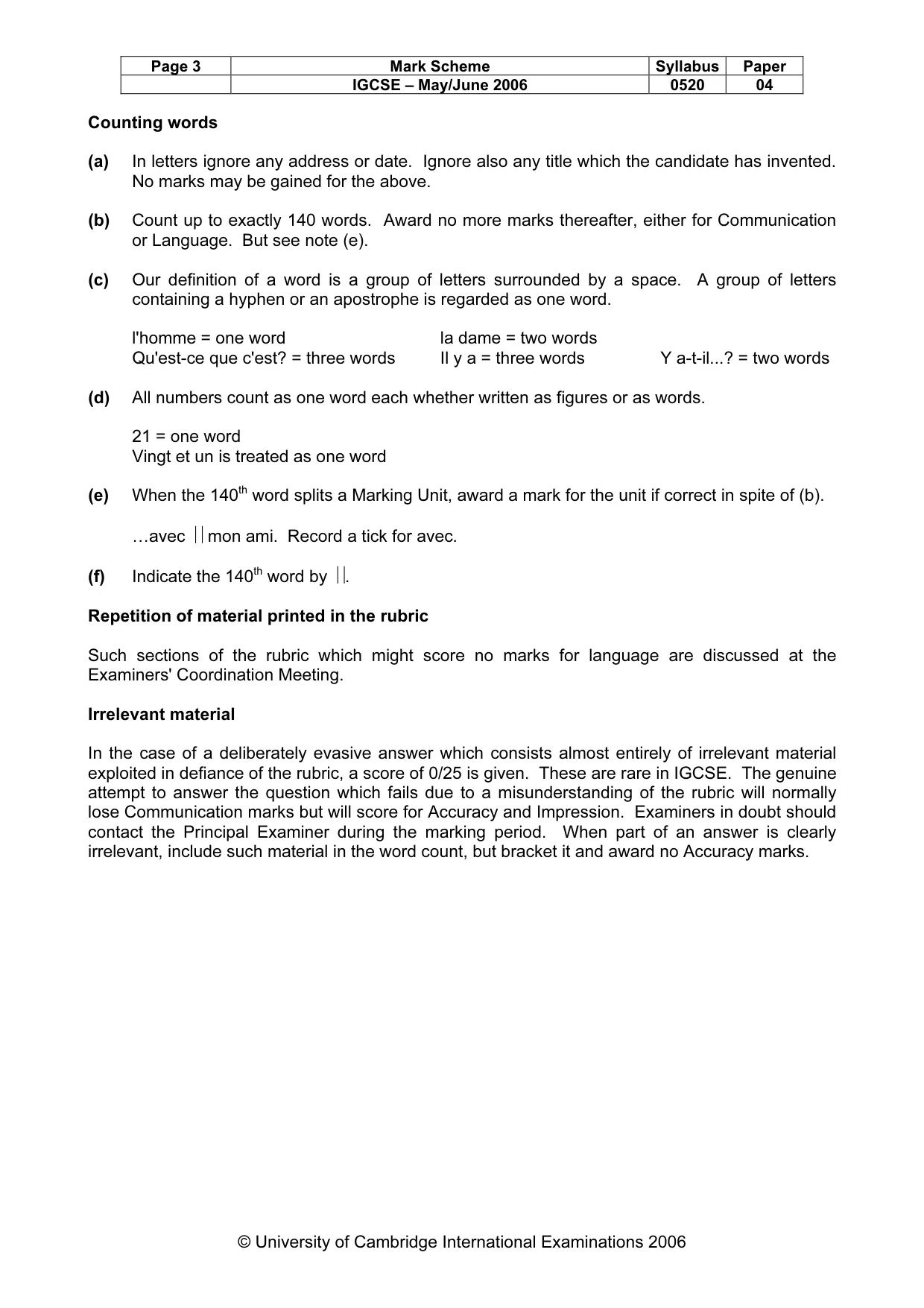Mark scheme, page 3 of 16