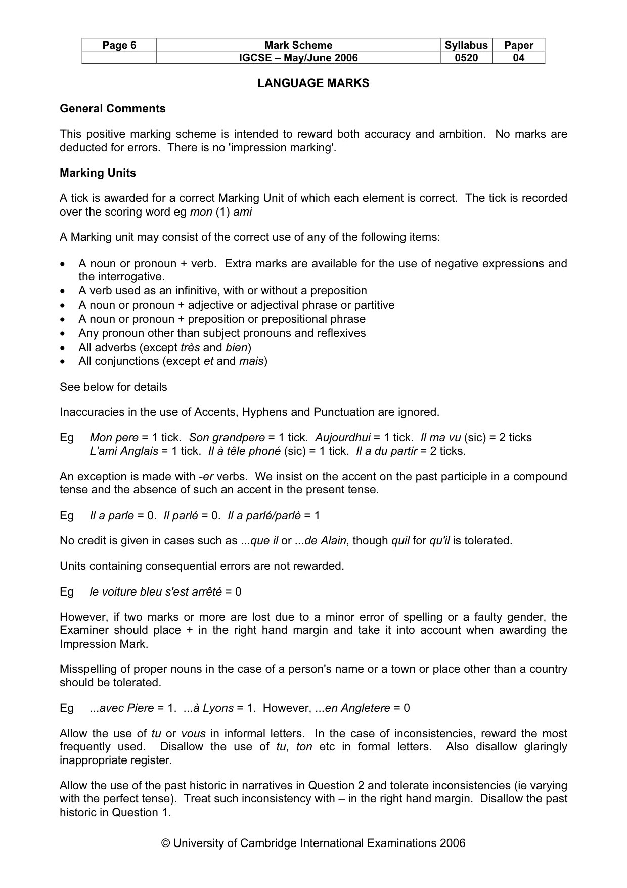 Mark scheme, page 6 of 16