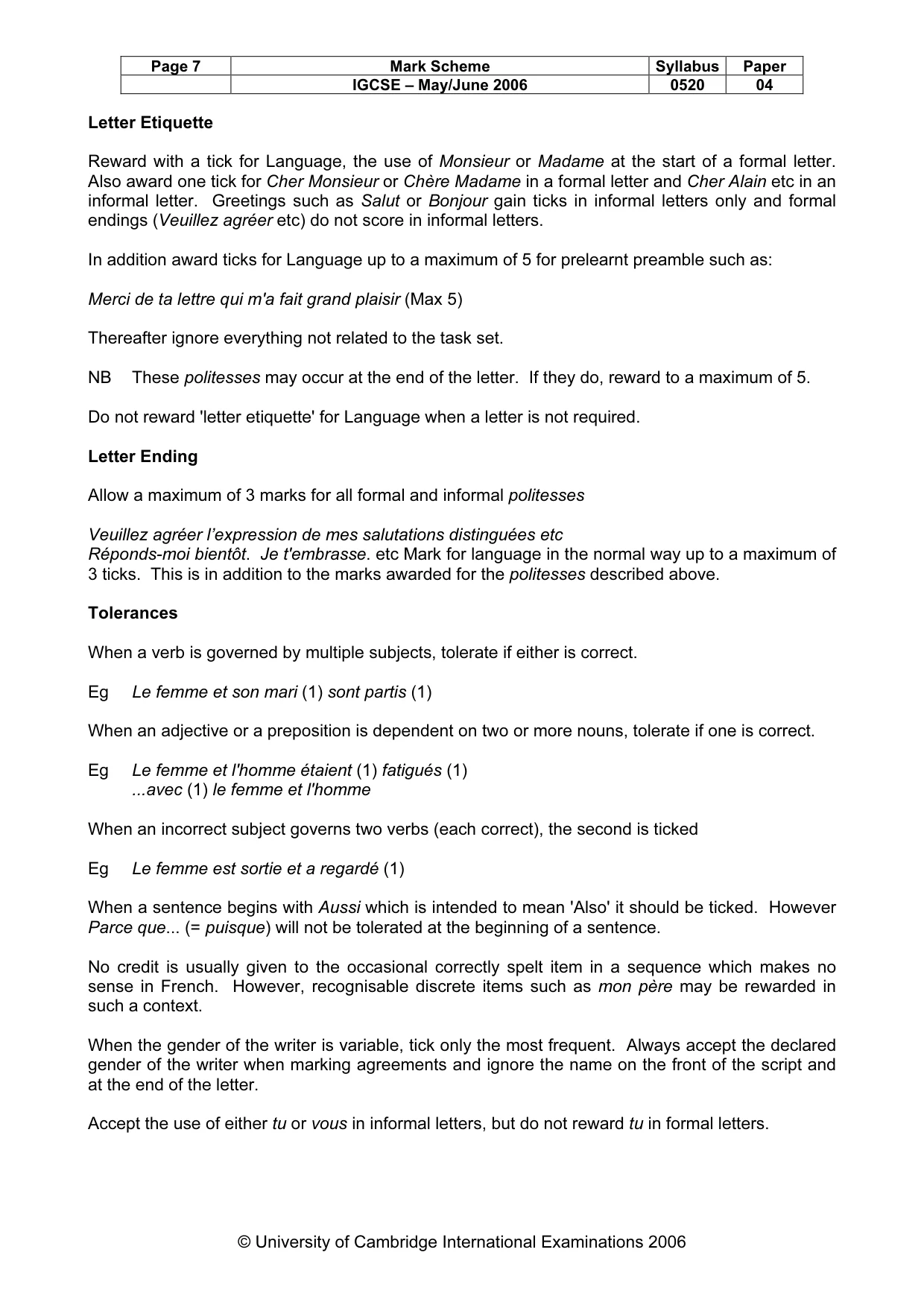 Mark scheme, page 7 of 16