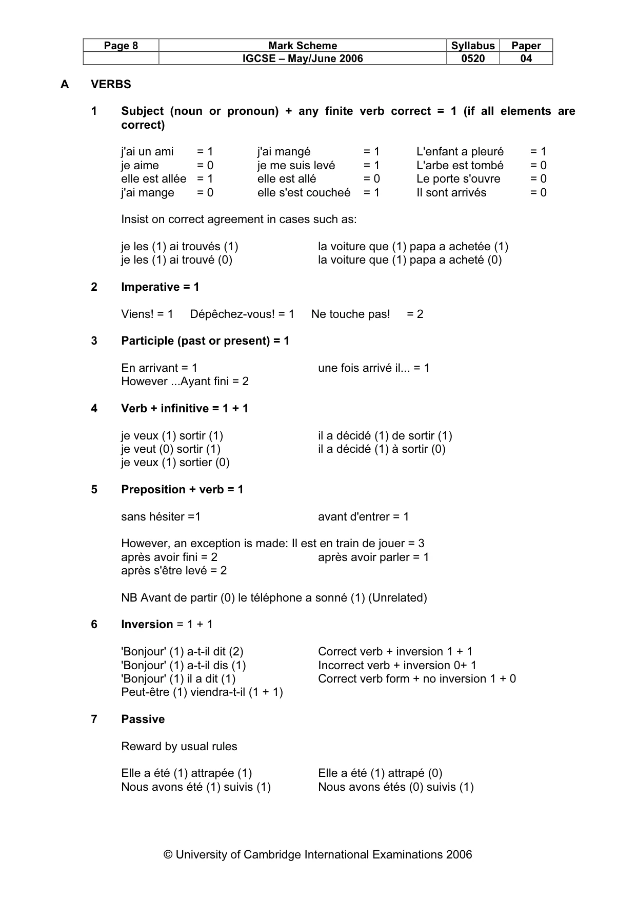 Mark scheme, page 8 of 16